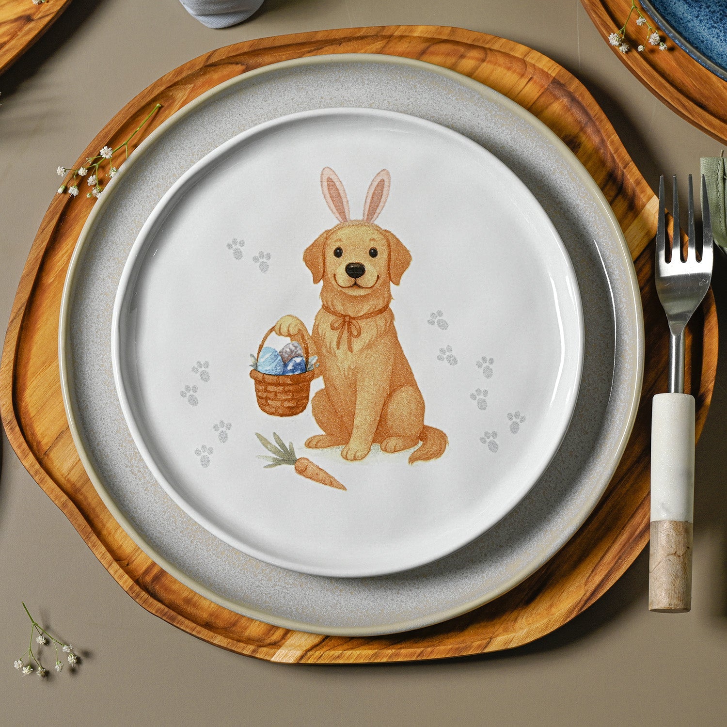 PRÉ-VENDA: Jogo 6 Pratos Sobremesa Stoneware Doguinhos Bio 21,5cm Porto Brasil