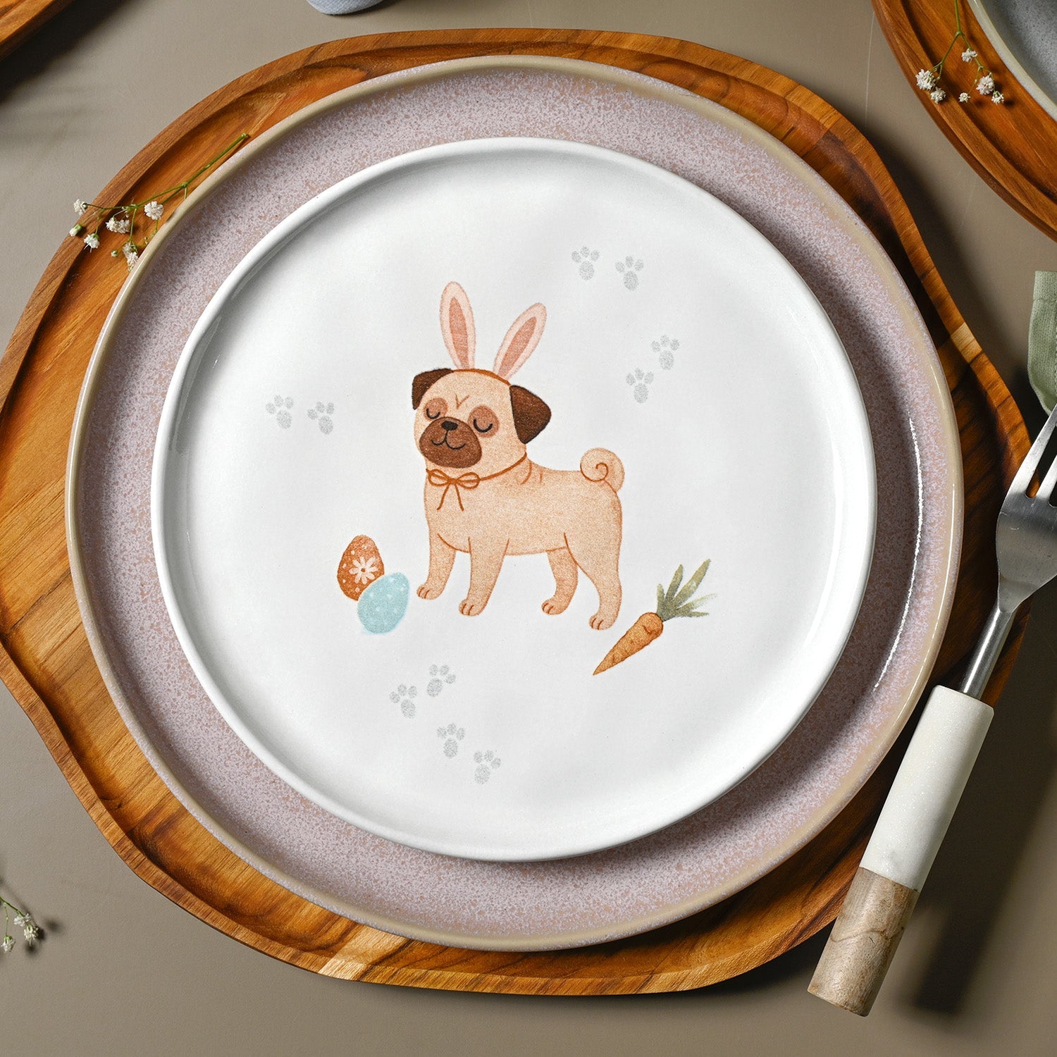 PRÉ-VENDA: Jogo 6 Pratos Sobremesa Stoneware Doguinhos Bio 21,5cm Porto Brasil