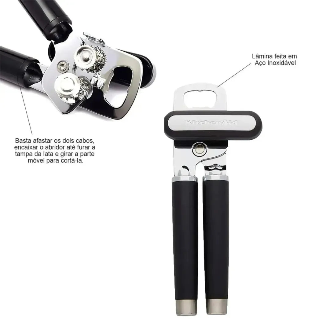 Abridor Latas e Garrafas Multiuso Preto KitchenAid