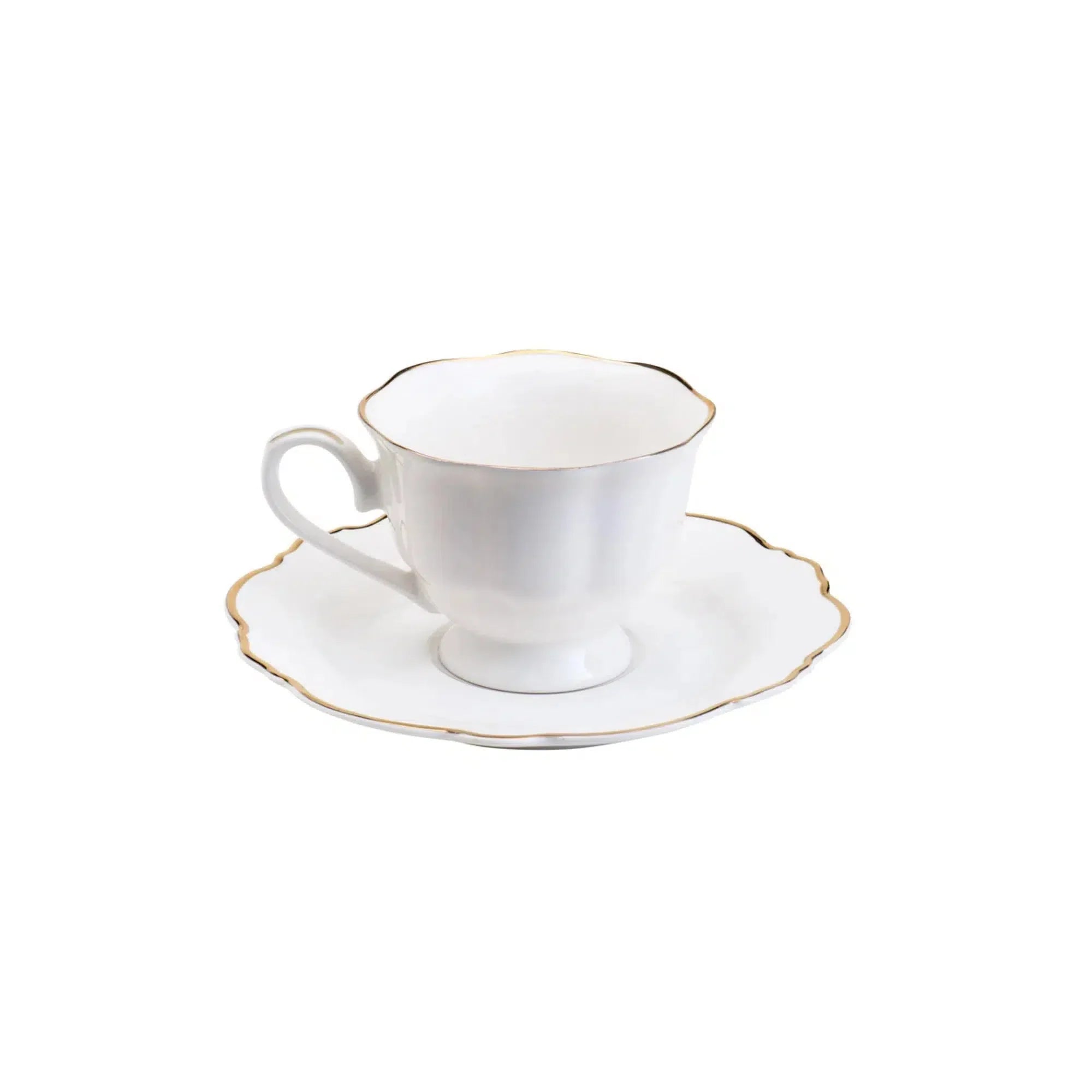 Aparelho de Jantar 42 Peças Porcelana Wolff Maldivas Fio Dourado