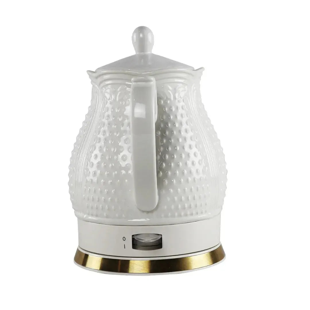 Chaleira Elétrica Porcelana Elegance Branca Decorada 1,5L 127V Tuut
