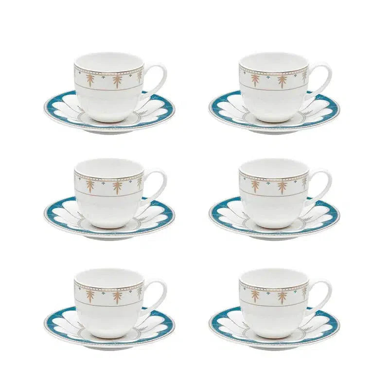 Conjunto com 6 Xícaras de Café com Pires Porcelana Gateway 110ml Strauss