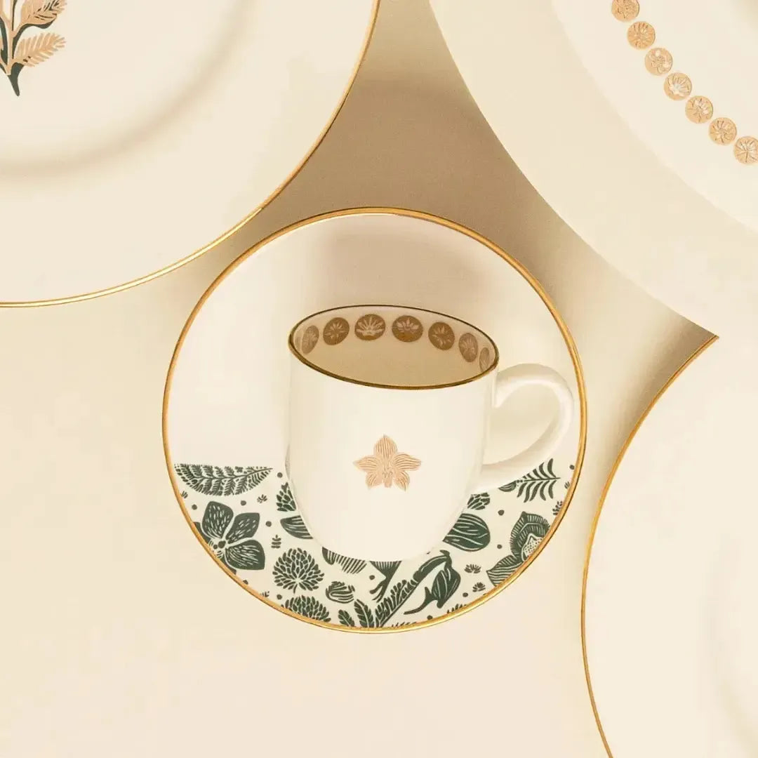 Conjunto com 6 Xícaras de Café com Pires Porcelana Híbridos 100ml Strauss