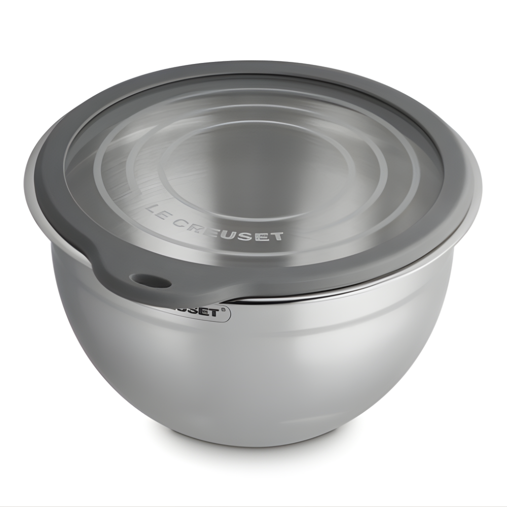 Bowl Redondo Mixing Inox Tampa Vidro 23cm Le Creuset