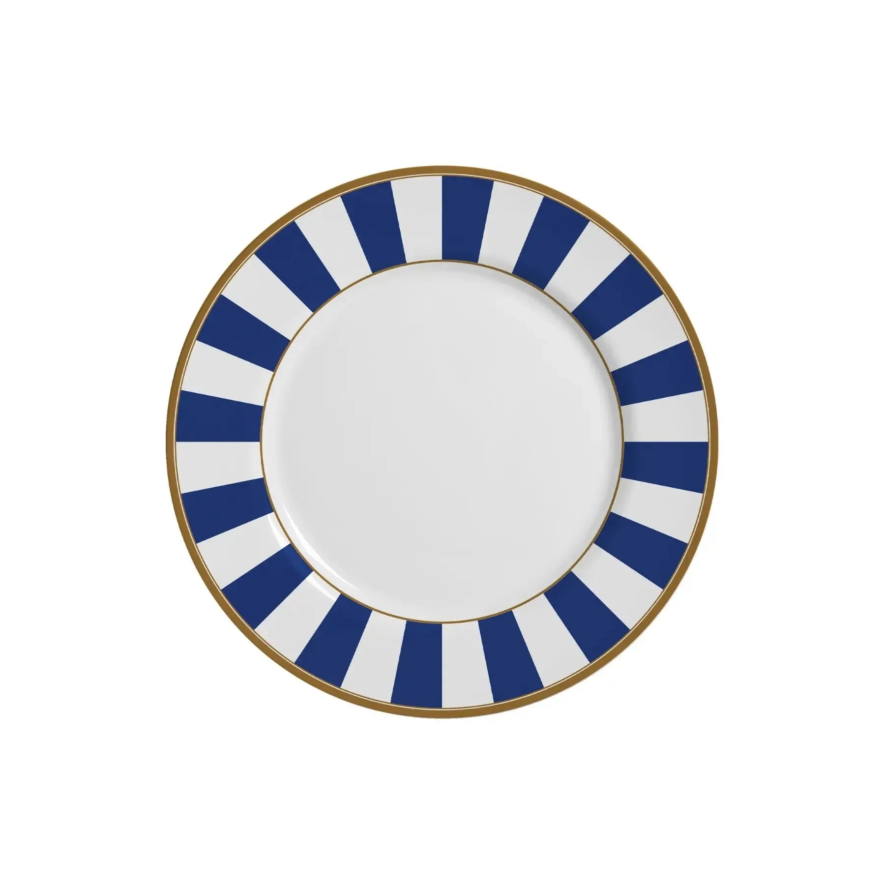 Jogo 6 Pratos Sobremesa Cerâmica Stripe Azul 21cm Alleanza