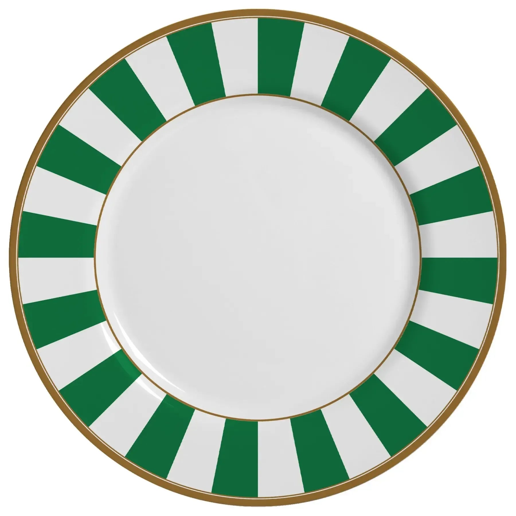 Jogo 6 Pratos Sobremesa Cerâmica Stripe Verde 21cm Alleanza