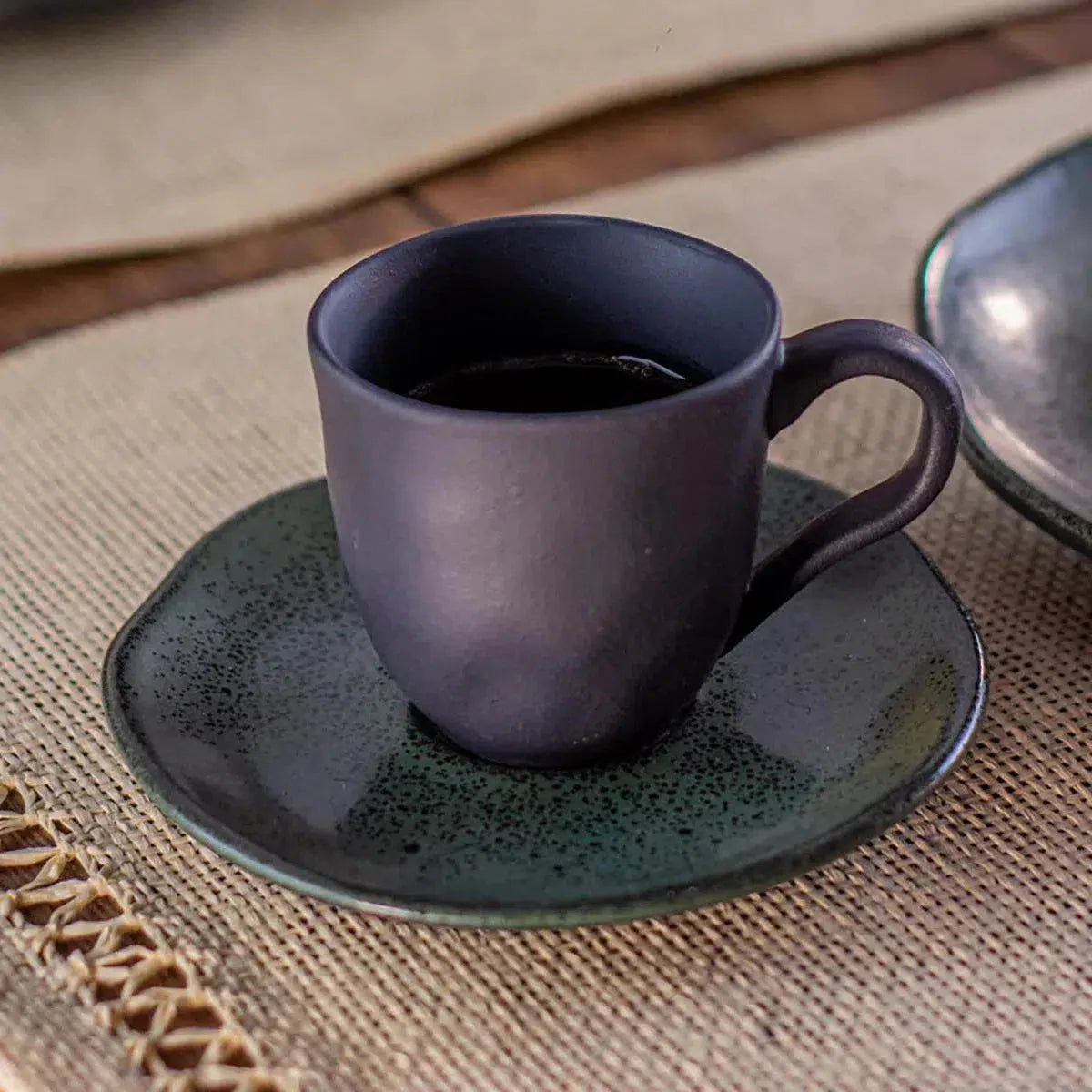 Jogo 6 Xícaras de Café Stoneware Orgânico Arauco/Greenery 120ml Porto Brasil