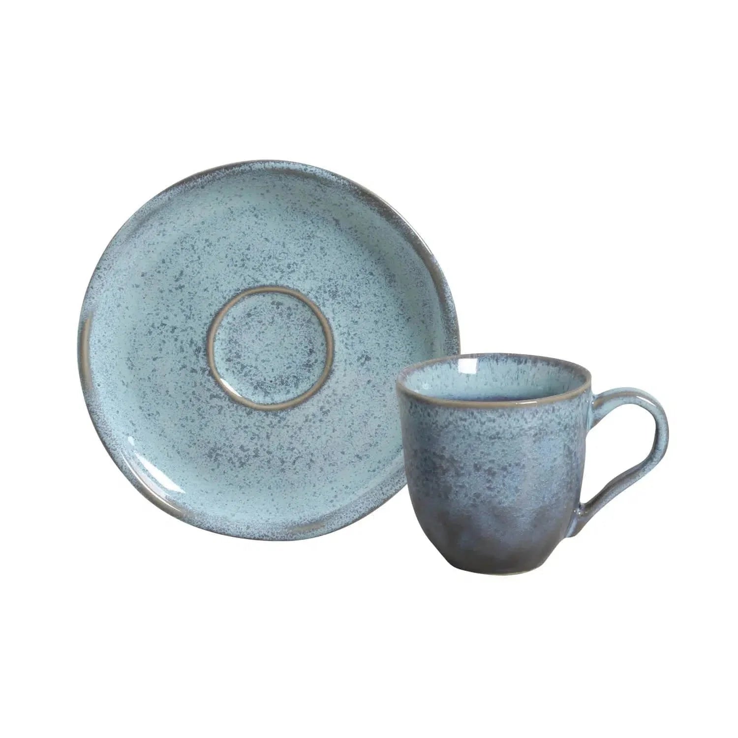 Jogo 6 Xícaras de Café com Pires Stoneware Bio Breeze 120ml Porto Brasil