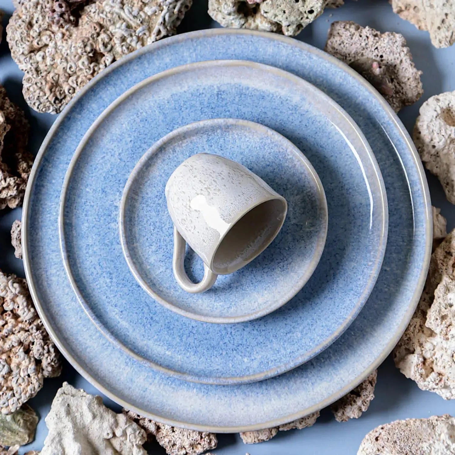 Jogo 6 Xícaras de Chá Stoneware Bio Wave 210ml Porto Brasil