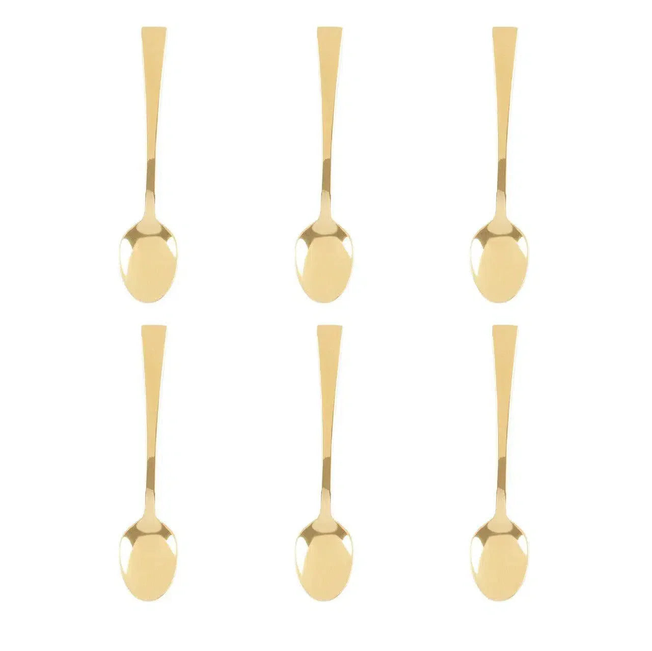 Kit 6 Colheres para Café Aço Inox Berna Dourado
