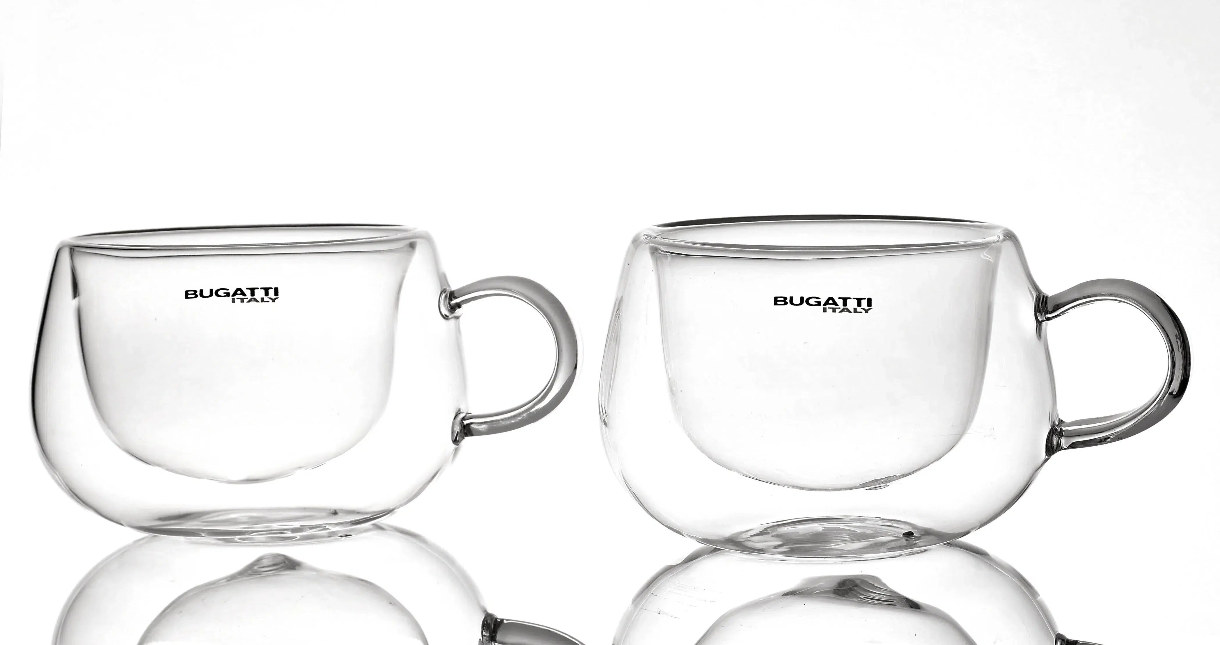 Kit com 2 Xícaras para Chá Parede Dupla com Alça 200ml Bugatti