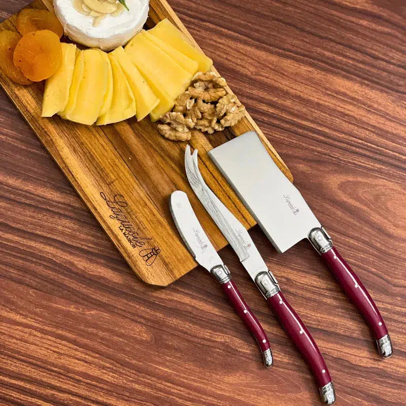 PRÉ-VENDA: Kit com 3 Facas para Queijo Luxo Bordeaux Laguiole La Maison