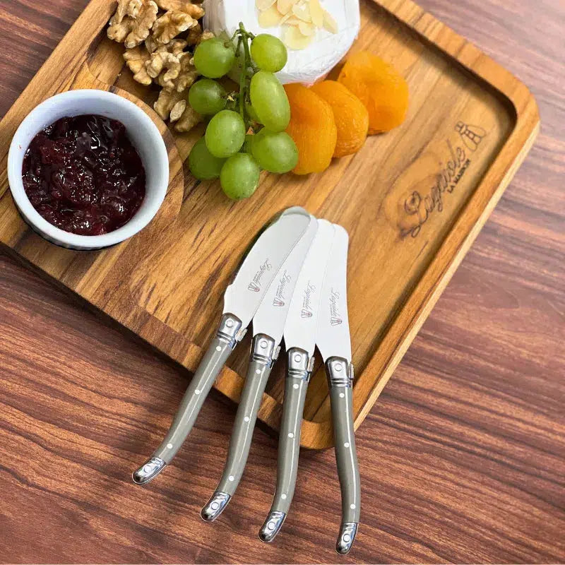 PRÉ-VENDA: Kit com 4 Espátulas para Patê Luxo Cinza Laguiole La Maison