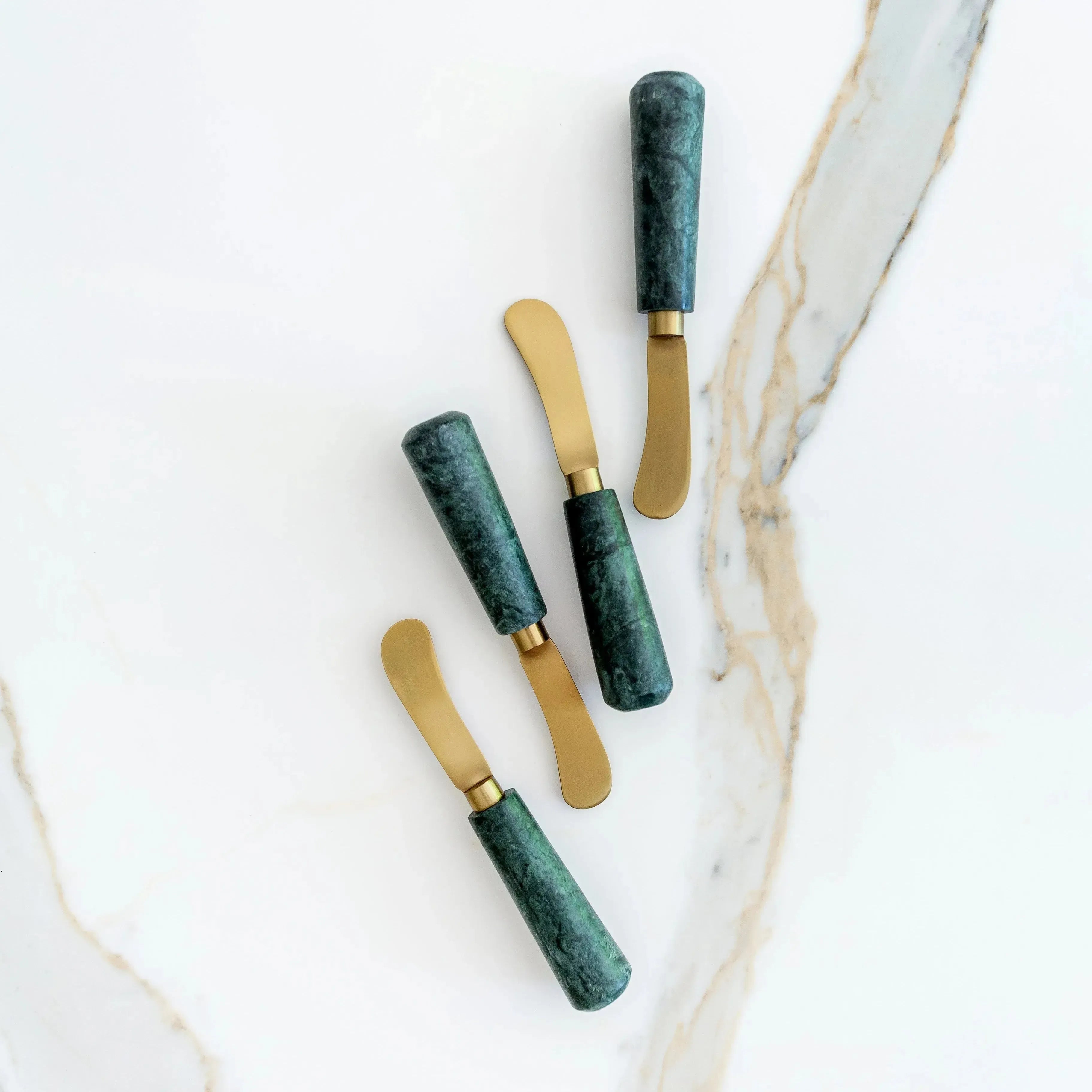 Conjunto 4 Espátulas Patê Green Marble