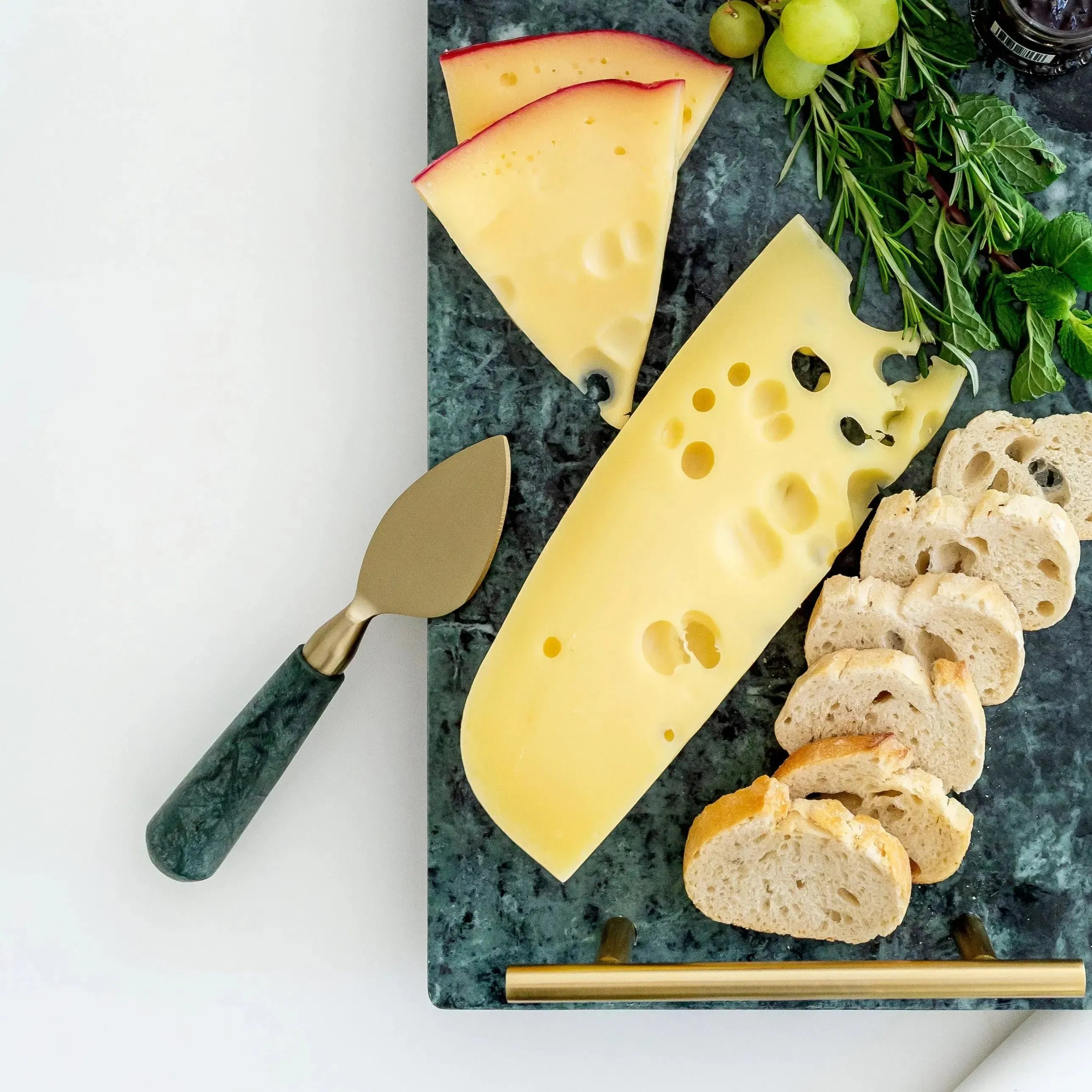 Conjunto de 3 Facas Para Queijo Green Marble