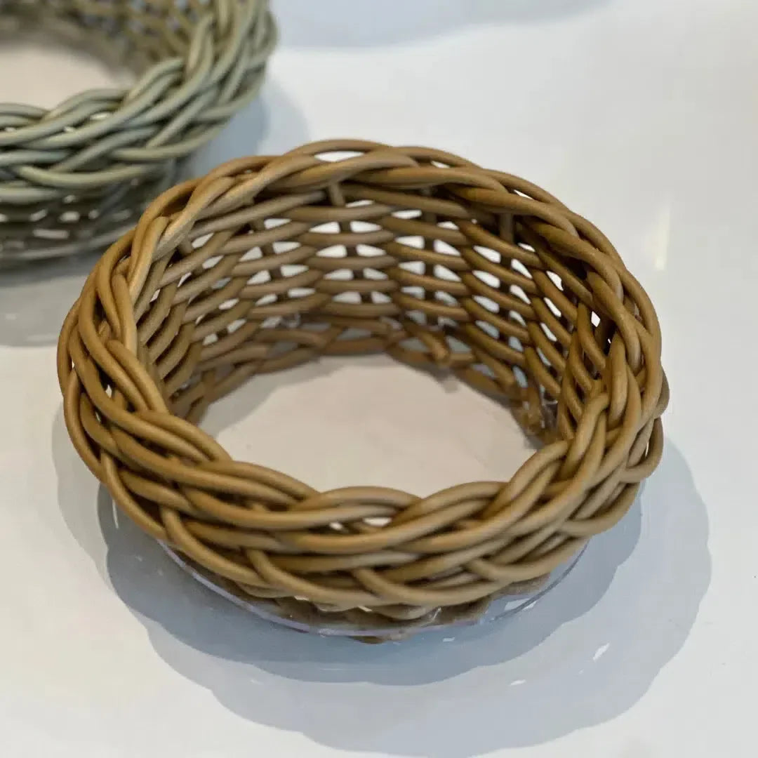 Porta Manteiga Cesta Redonda Vime Trançado Caramelo