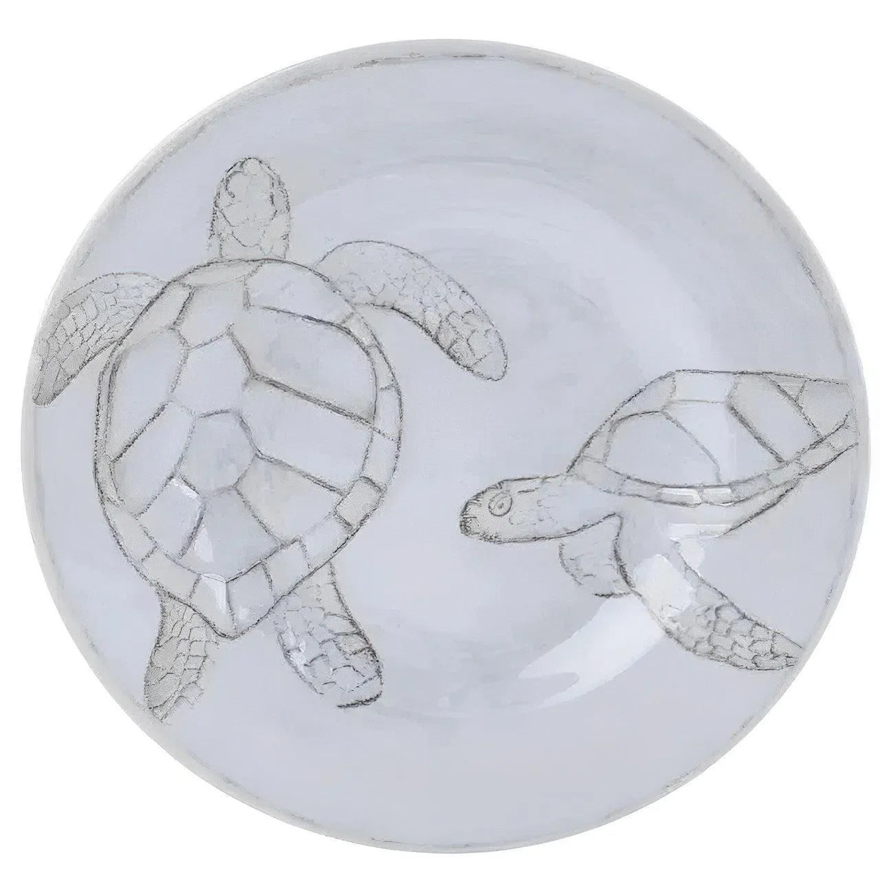 Prato de Sobremesa Melamina Detalhe Tartarugas Bege 22cm