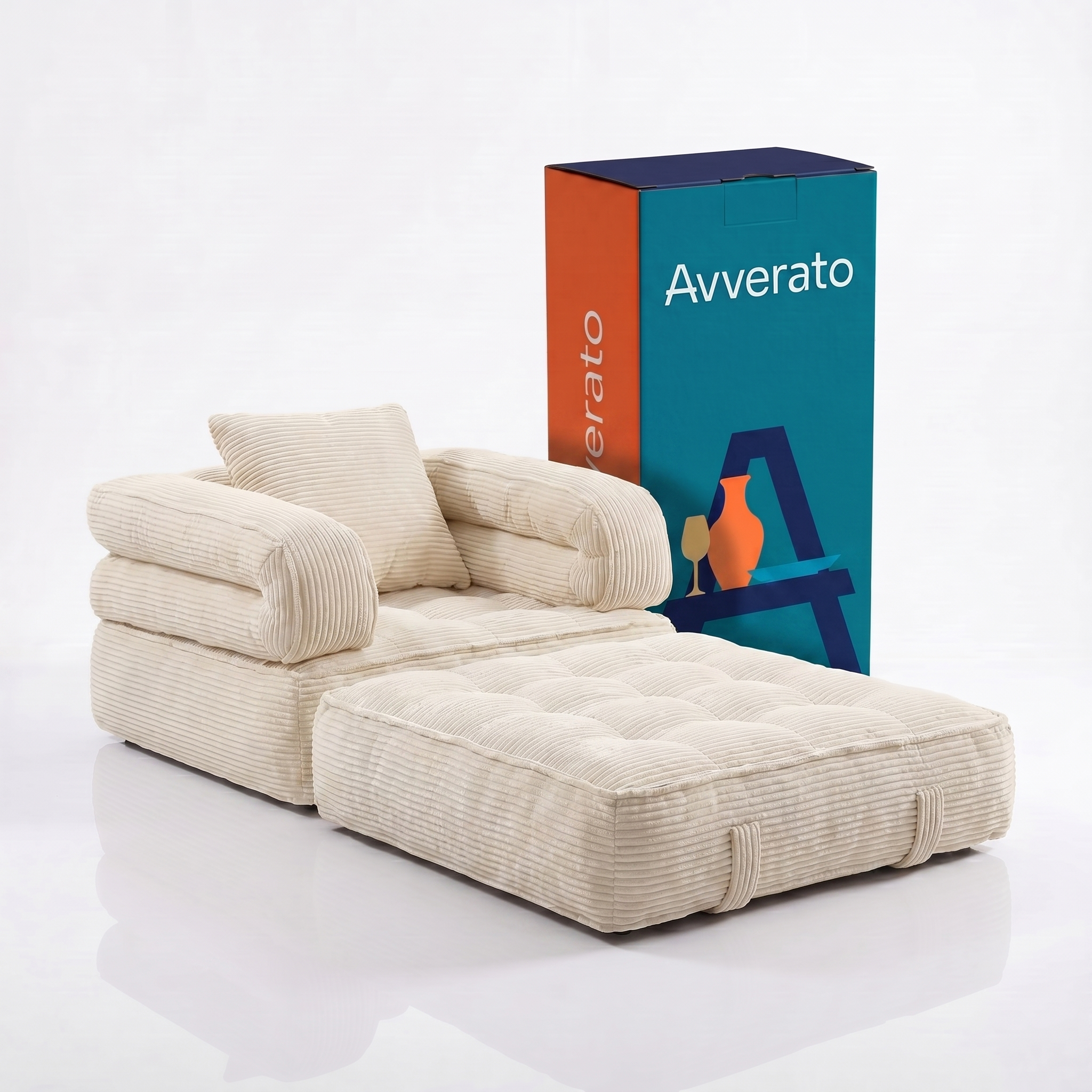 Poltrona-Cama Avverato Nuvem em Cotelê