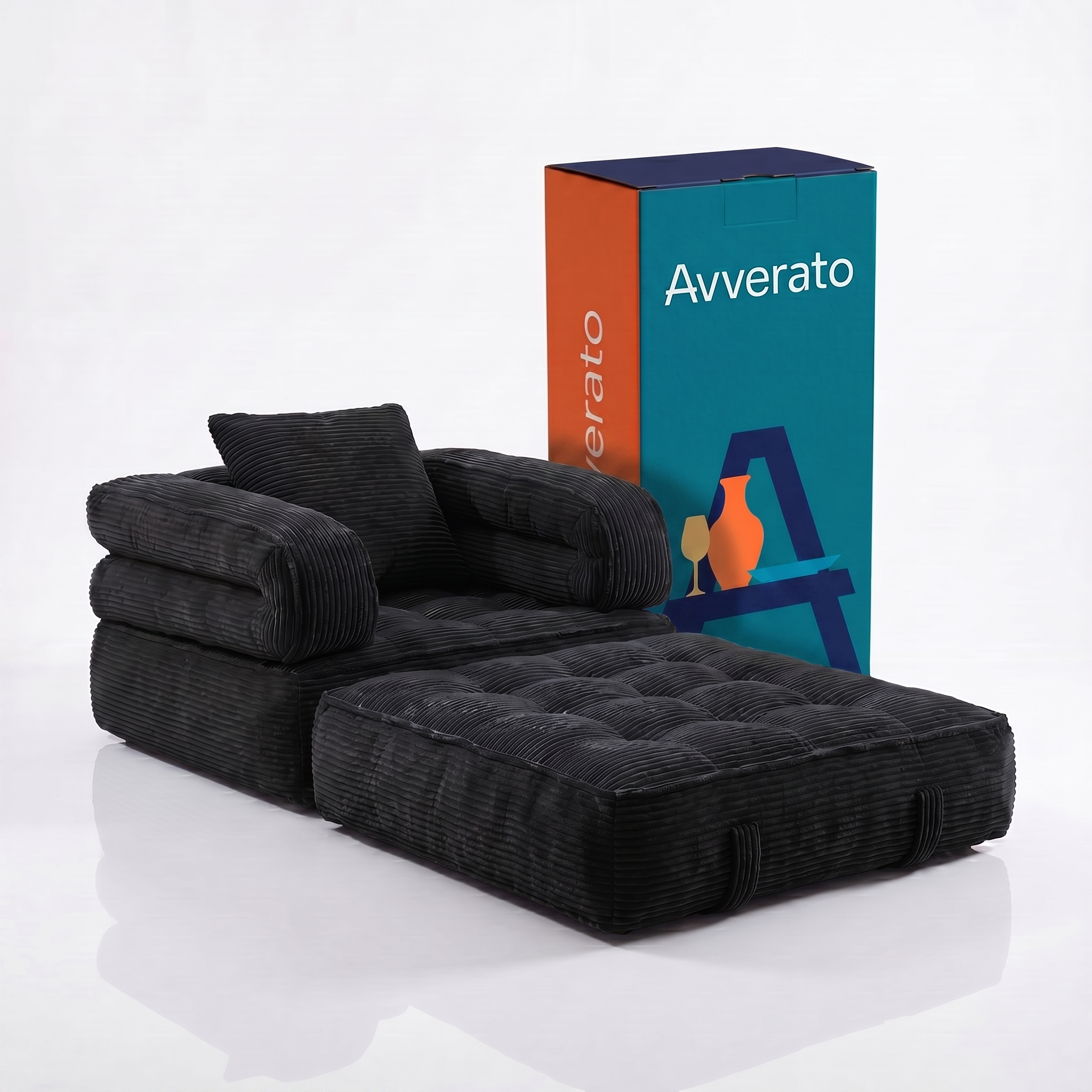 Poltrona-Cama Avverato Nuvem em Cotelê