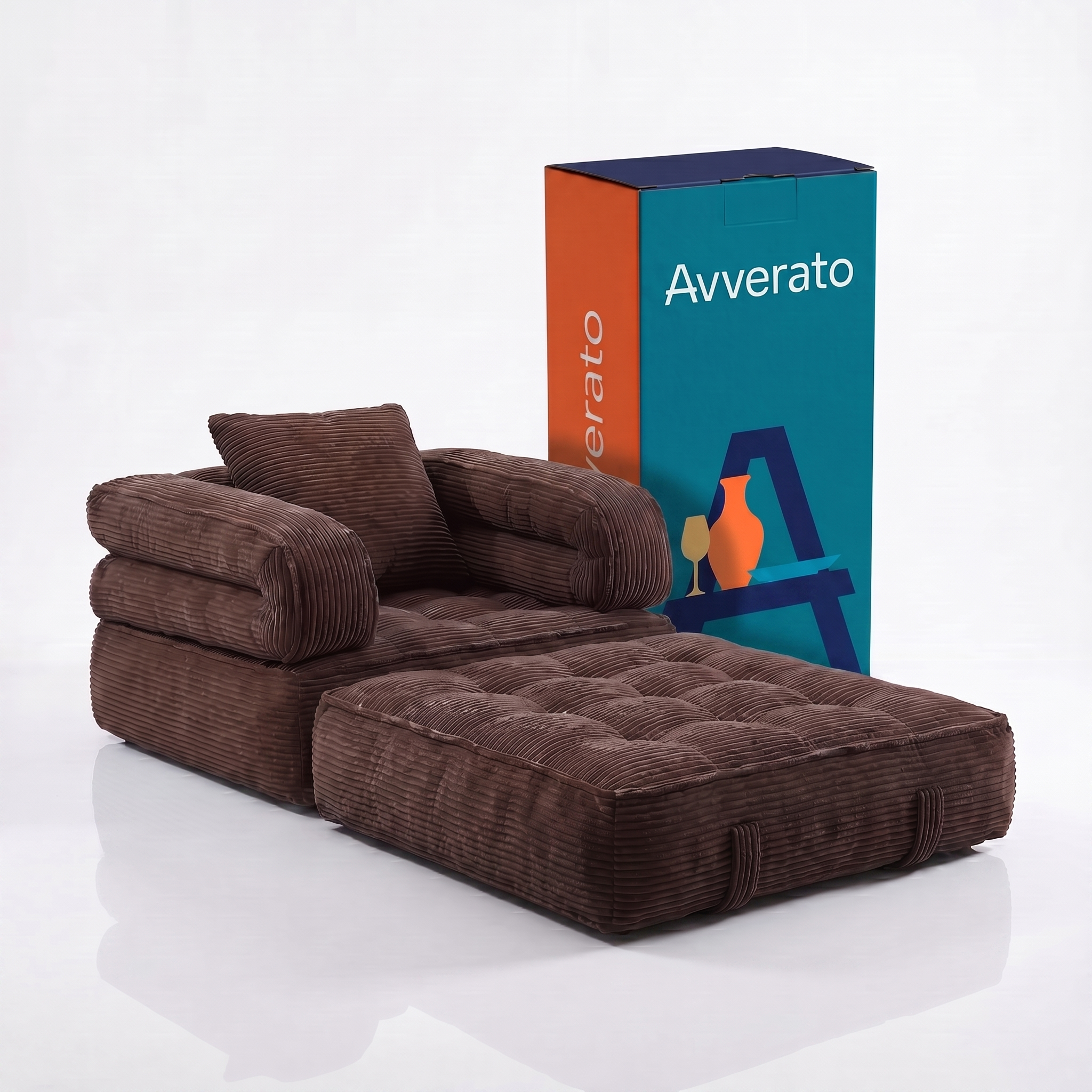 Poltrona-Cama Avverato Nuvem em Cotelê
