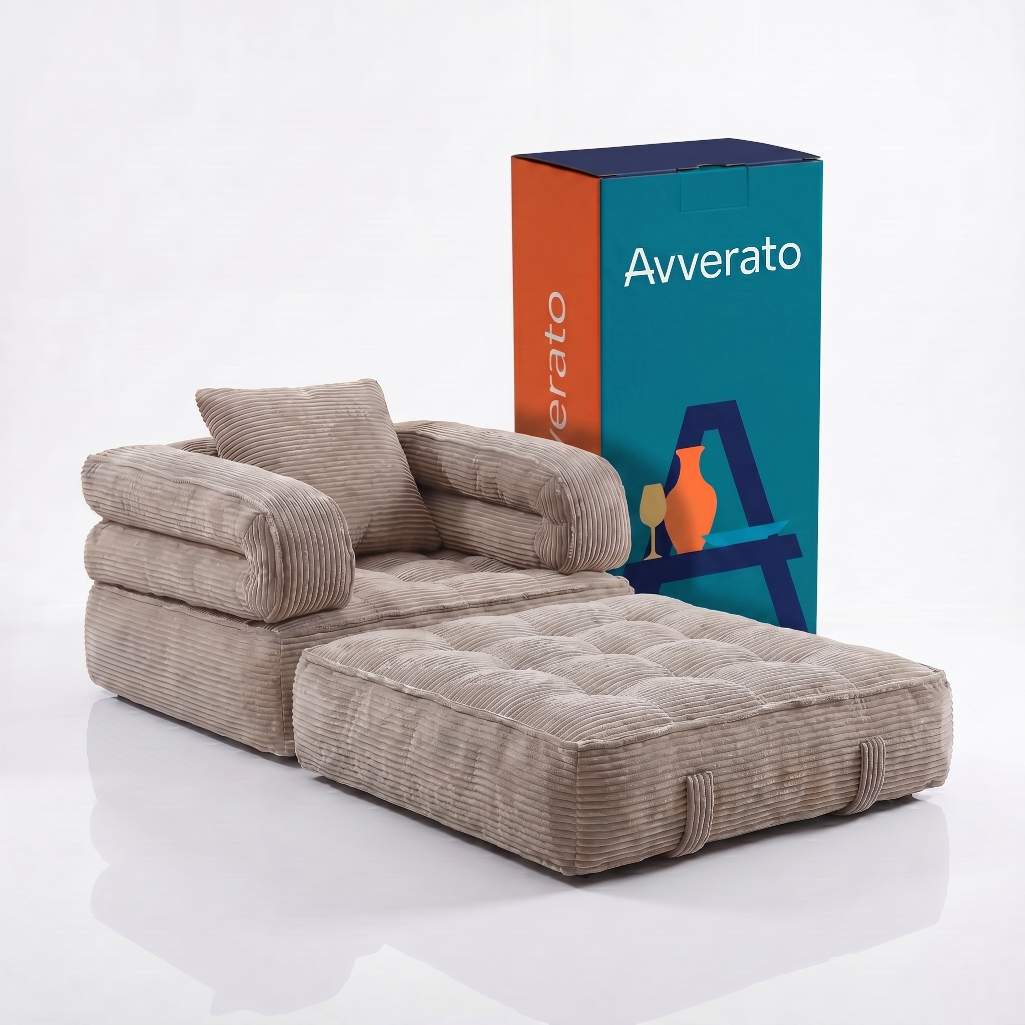 Poltrona-Cama Avverato Nuvem em Cotelê