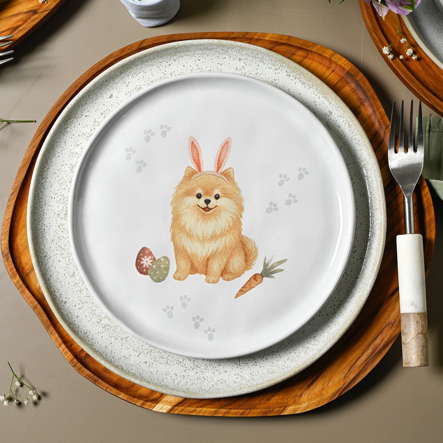 PRÉ-VENDA: Jogo 6 Pratos Sobremesa Stoneware Doguinhos Bio 21,5cm Porto Brasil