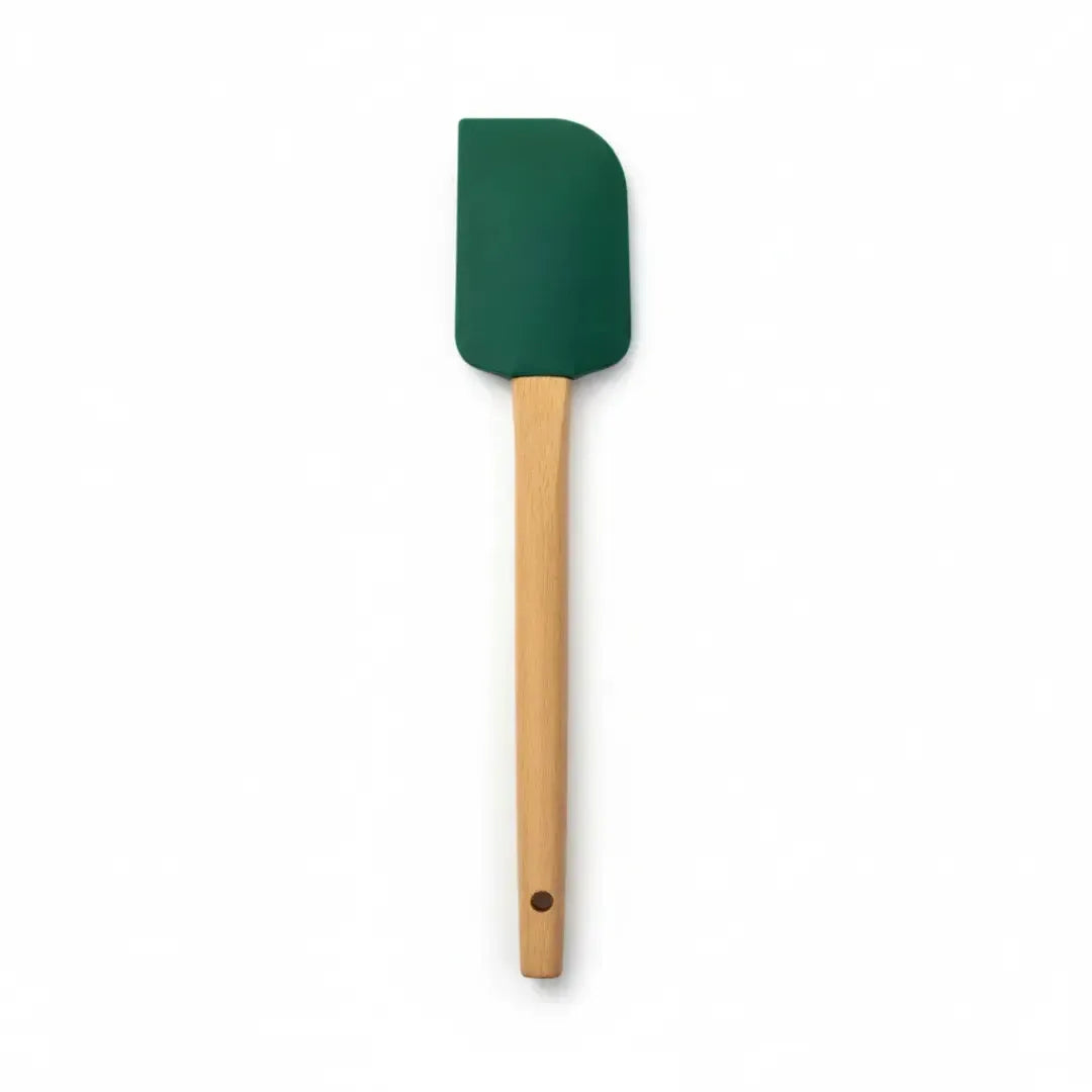 Conjunto 2 Espátulas Cozinha Natal Silicone / Madeira Xadrez Verde