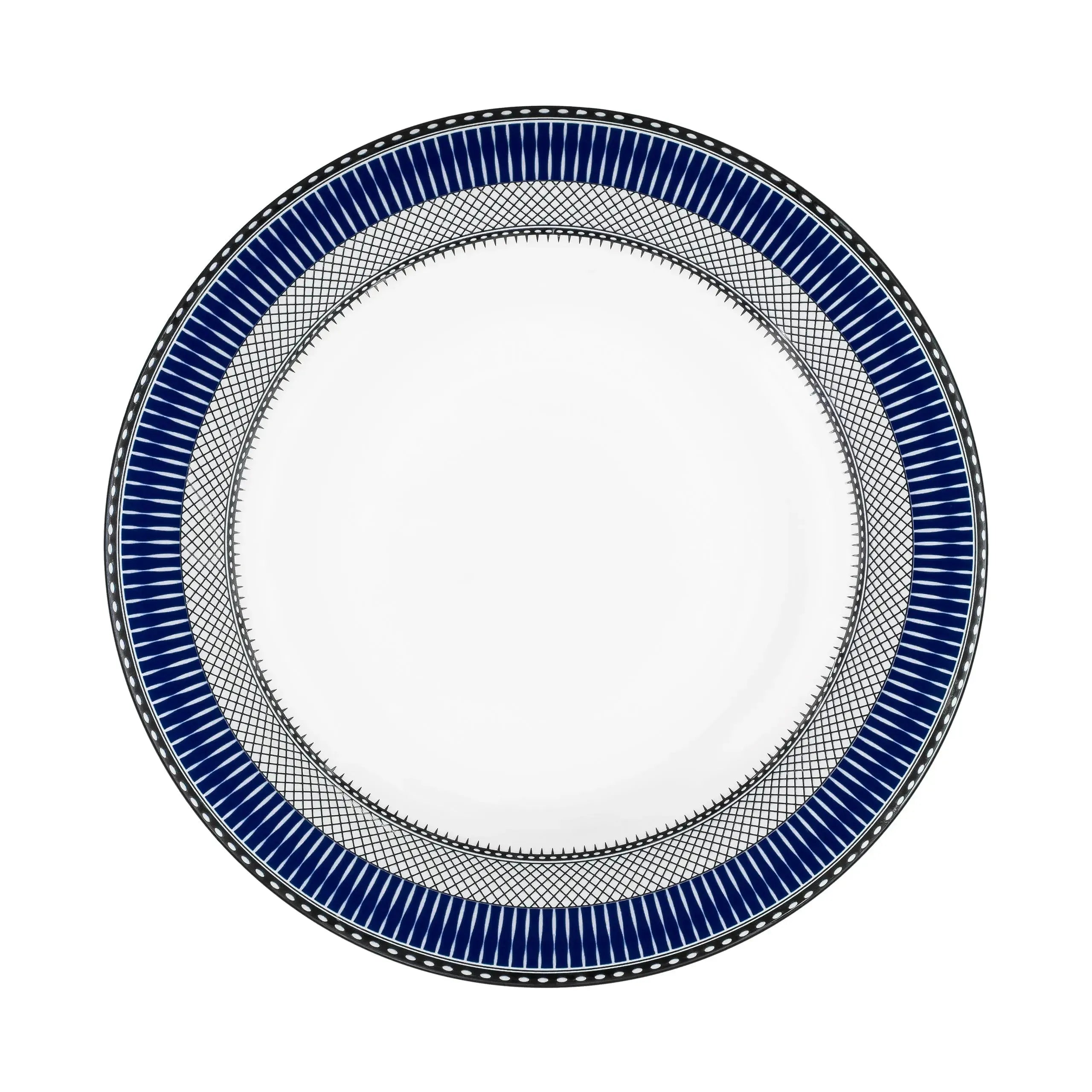 Conjunto com 6 Pratos Fundos Porcelana Blue Star 24,5cm Strauss