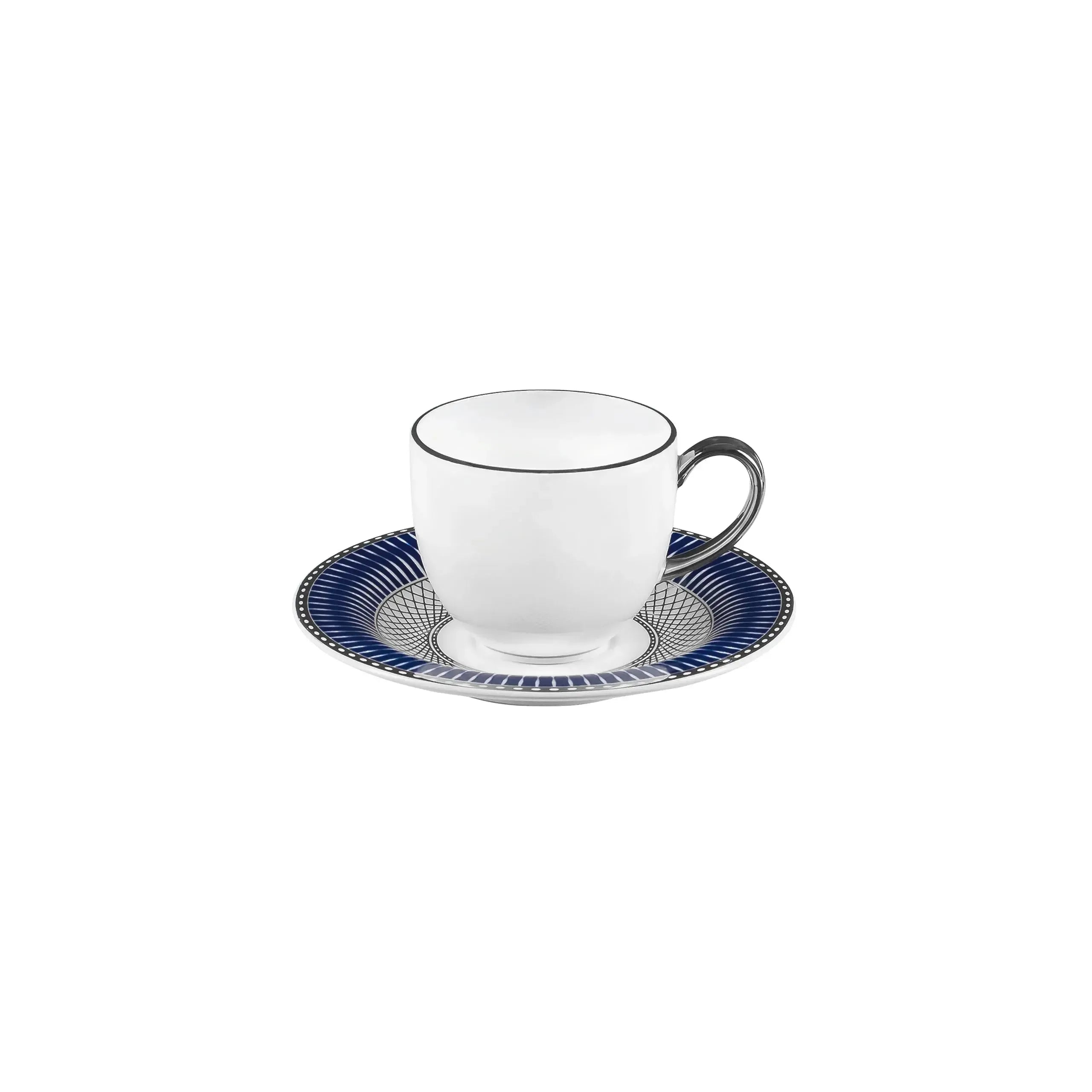 Conjunto com 6 Xícaras de Café Porcelana Blue Star 110ml Strauss