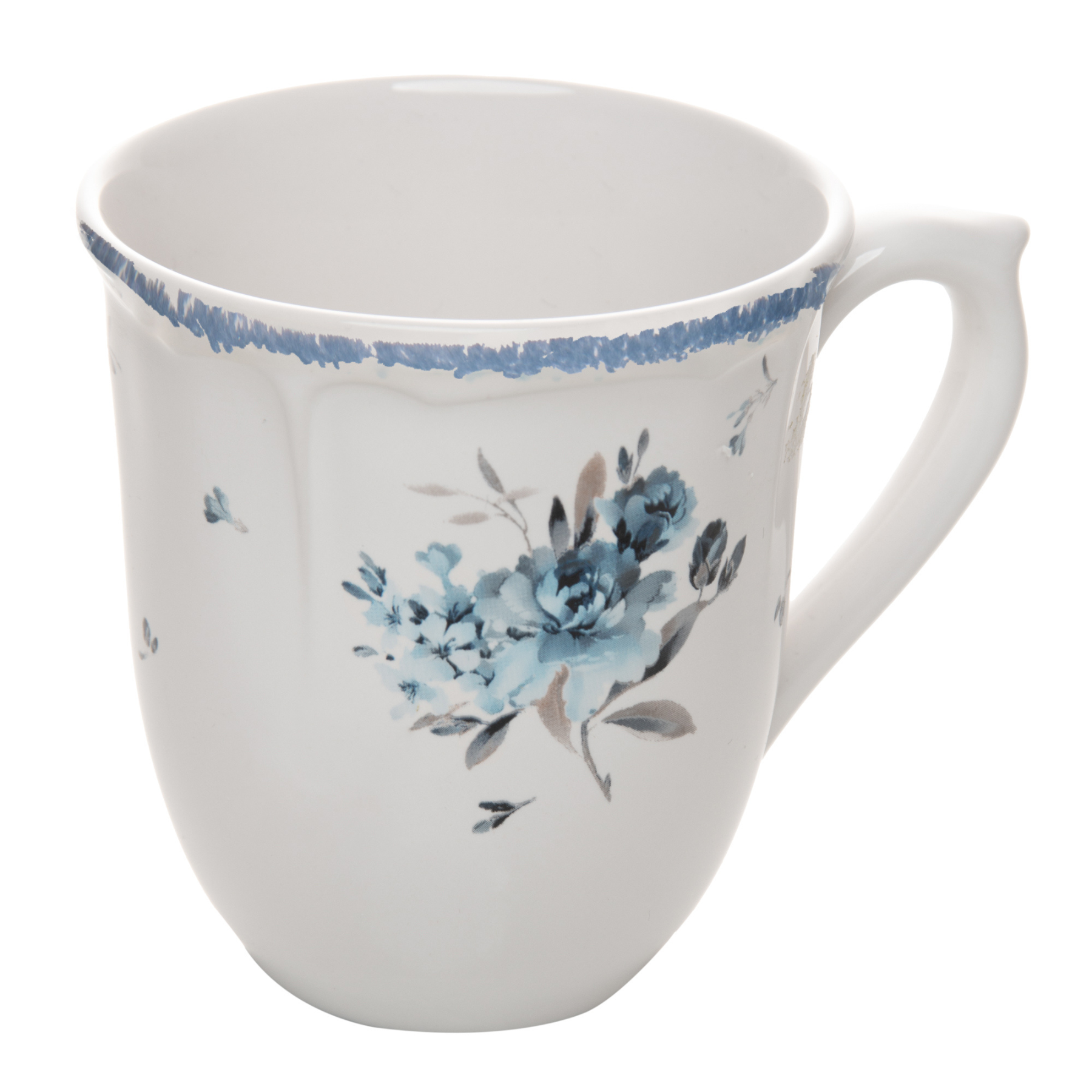 Conjunto 4 Canecas Cerâmica Florescer Azul 330ml