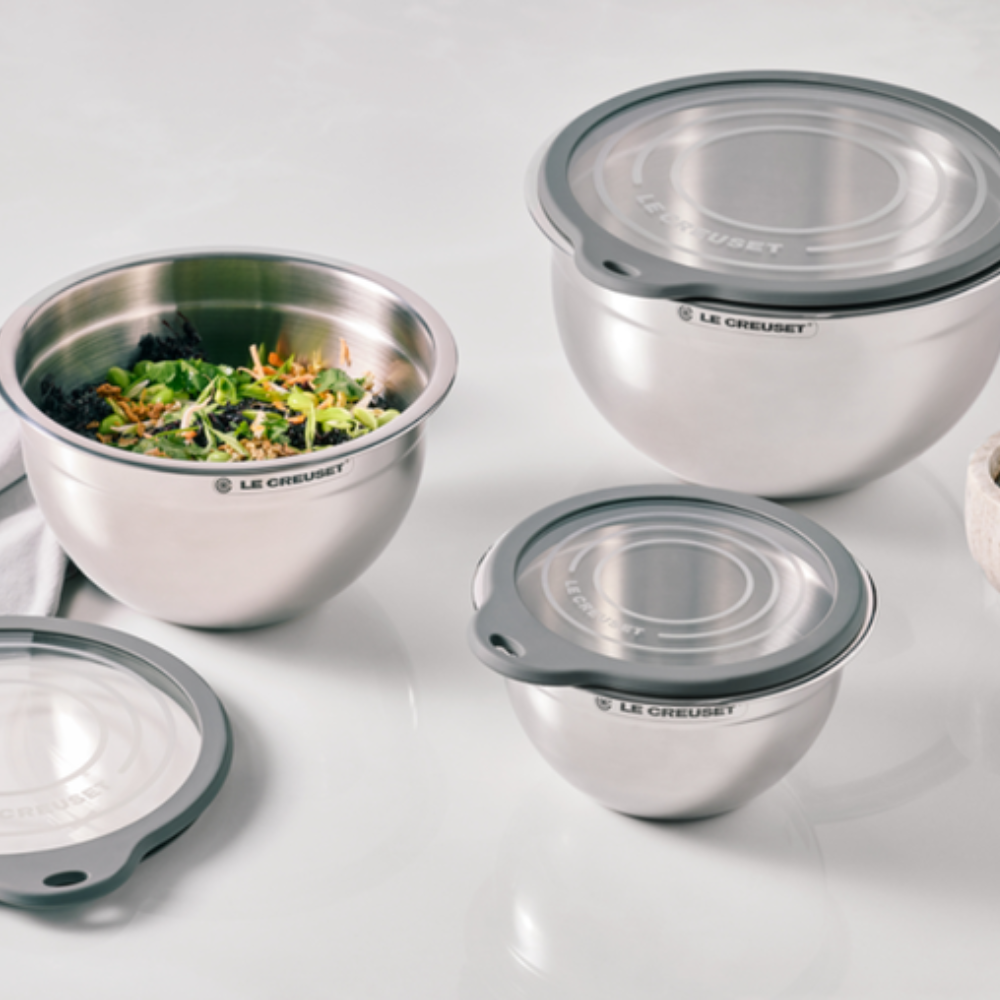Bowl Redondo Mixing Inox Tampa Vidro 23cm Le Creuset