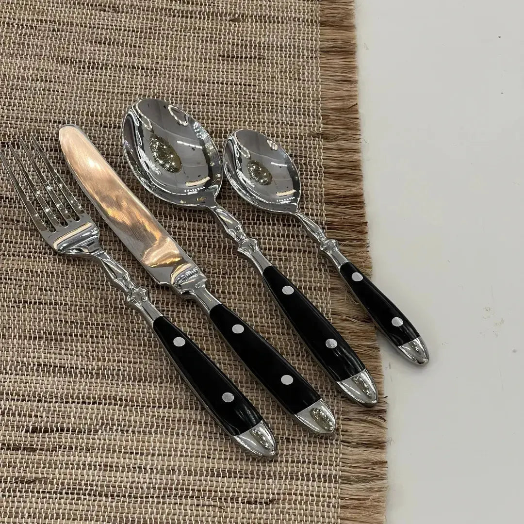 Faqueiro 16 Peças Aço Inox com Cabo Preto Linha Sintonia