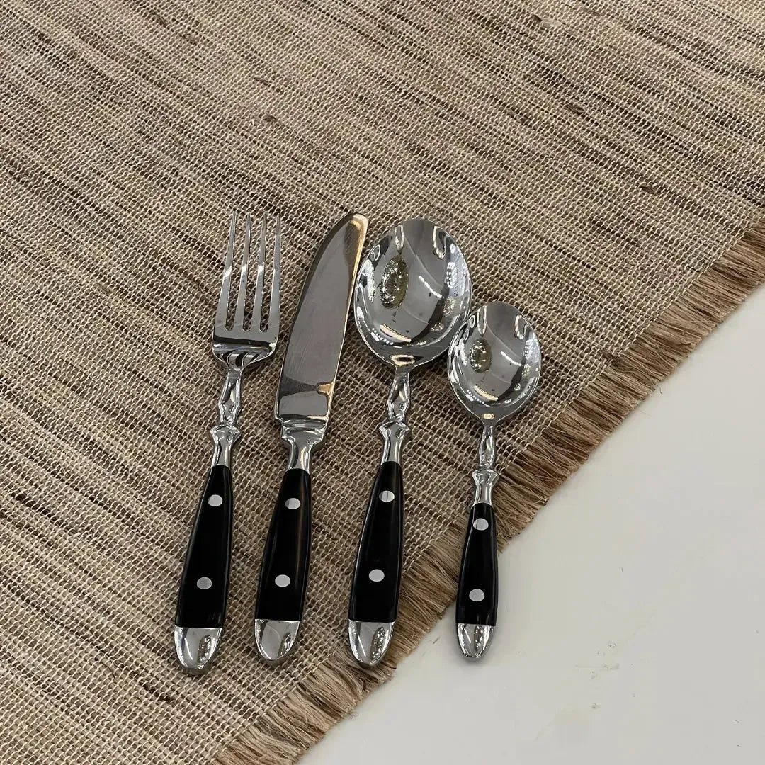 Faqueiro 16 Peças Aço Inox com Cabo Preto Linha Sintonia