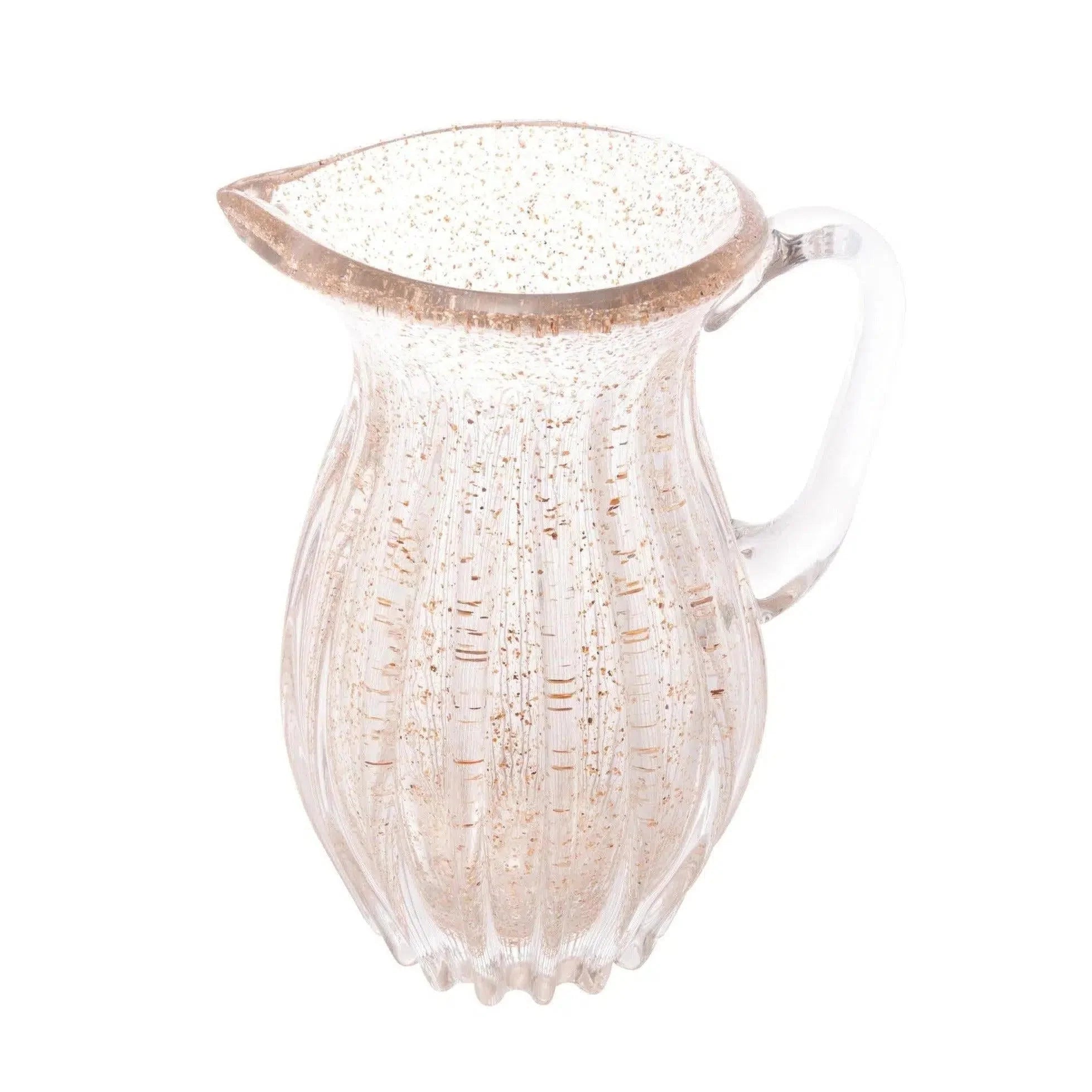 Jarra de Vidro Italy Murano Transparente e Dourado 800ml
