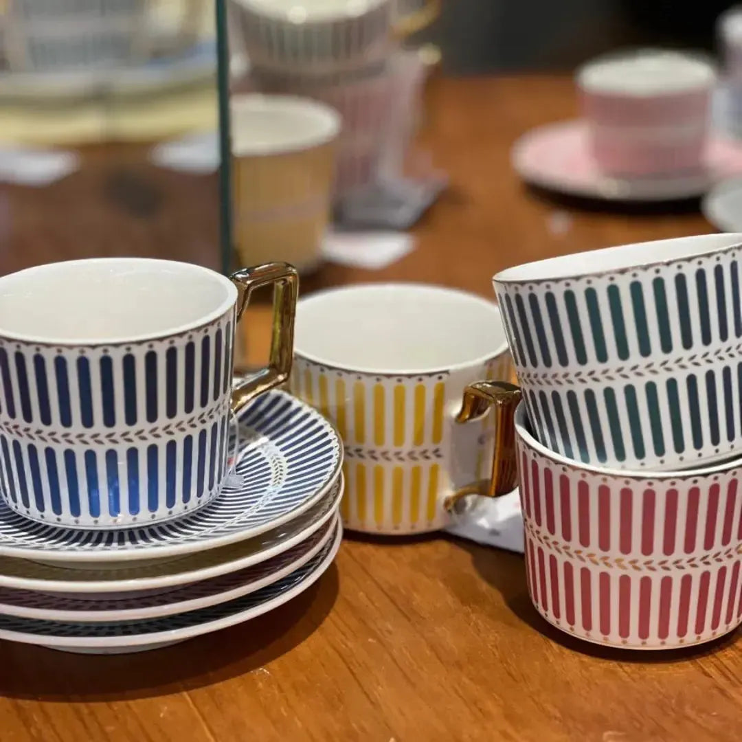 Jogo 4 Xícaras de Chá com Pires New Bone China Olimpo 200ml L'Hermitage