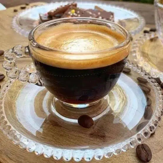 Jogo 4 Xícaras para Café com Pires Cristal Pérola 80ml Wolff