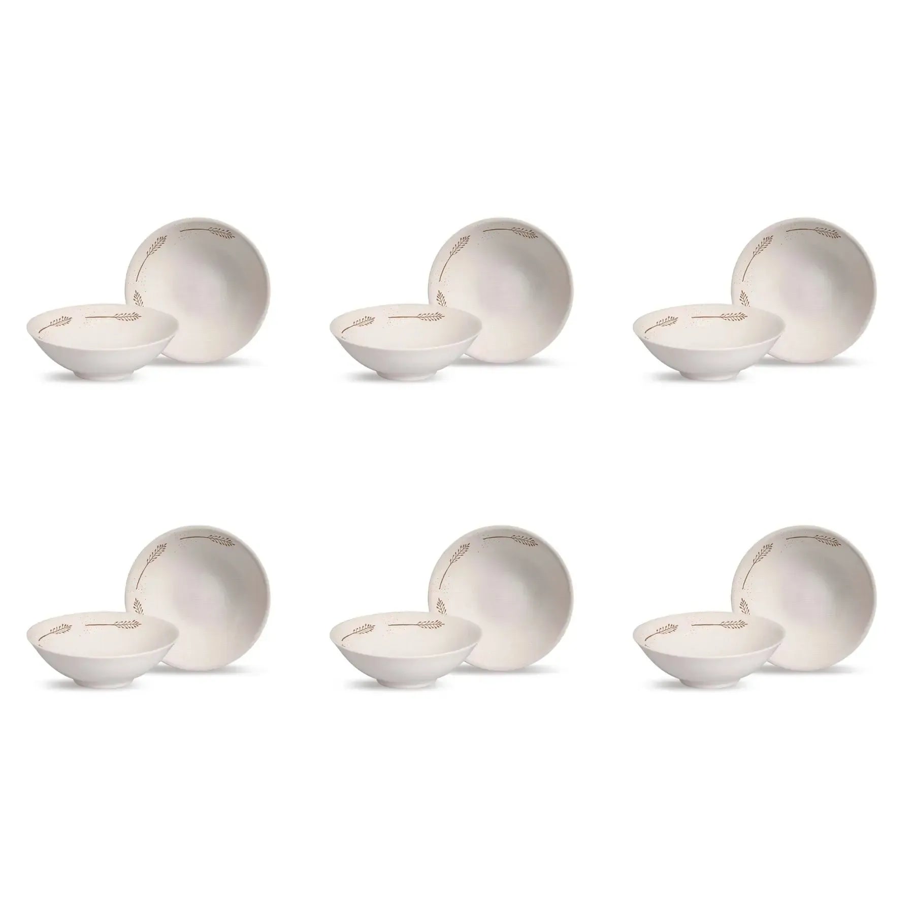 Jogo 6 Bowls Cerâmica Decorado Rendeira By Aurora 300ml Alleanza