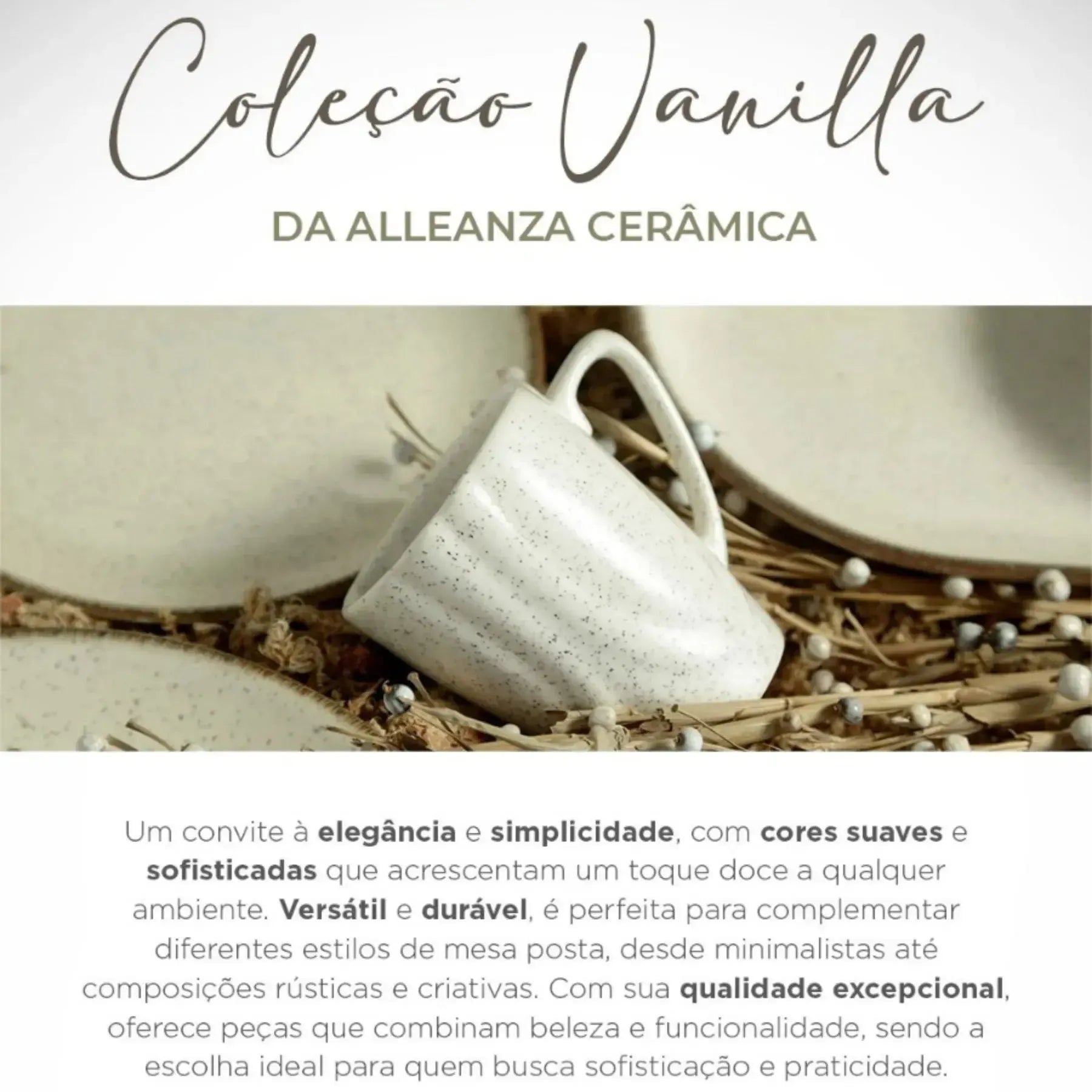 Jogo 6 Pratos Fundo Coup Cerâmica Vanilla 25cm Alleanza