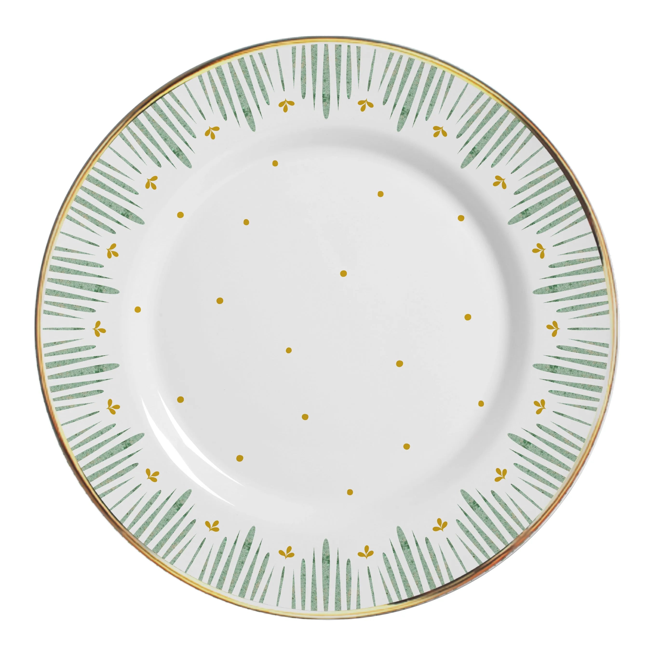 Jogo 6 Pratos Rasos Cerâmica Donatella Filete Ouro 29cm Alleanza