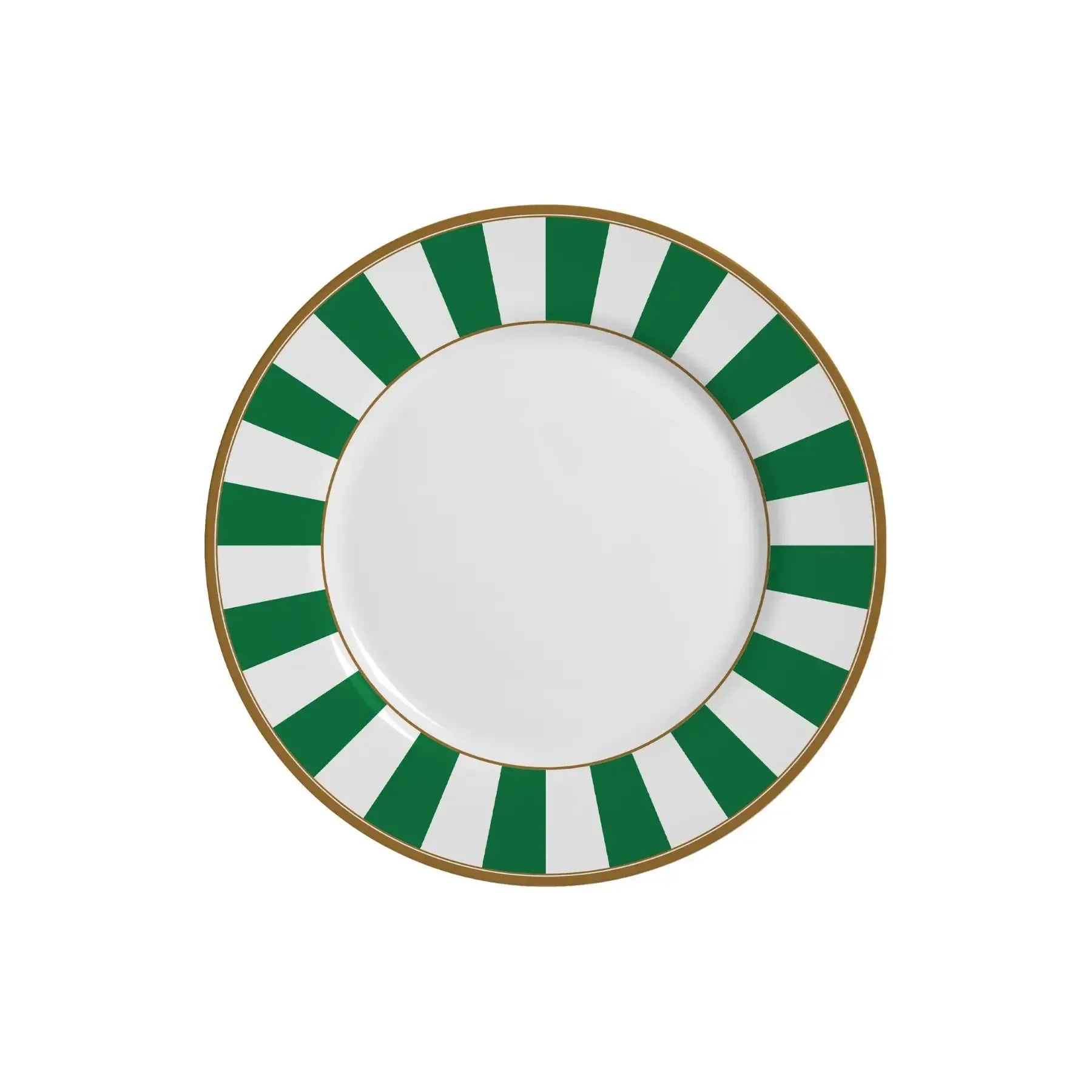 Jogo 6 Pratos Sobremesa Cerâmica Stripe Verde 21cm Alleanza