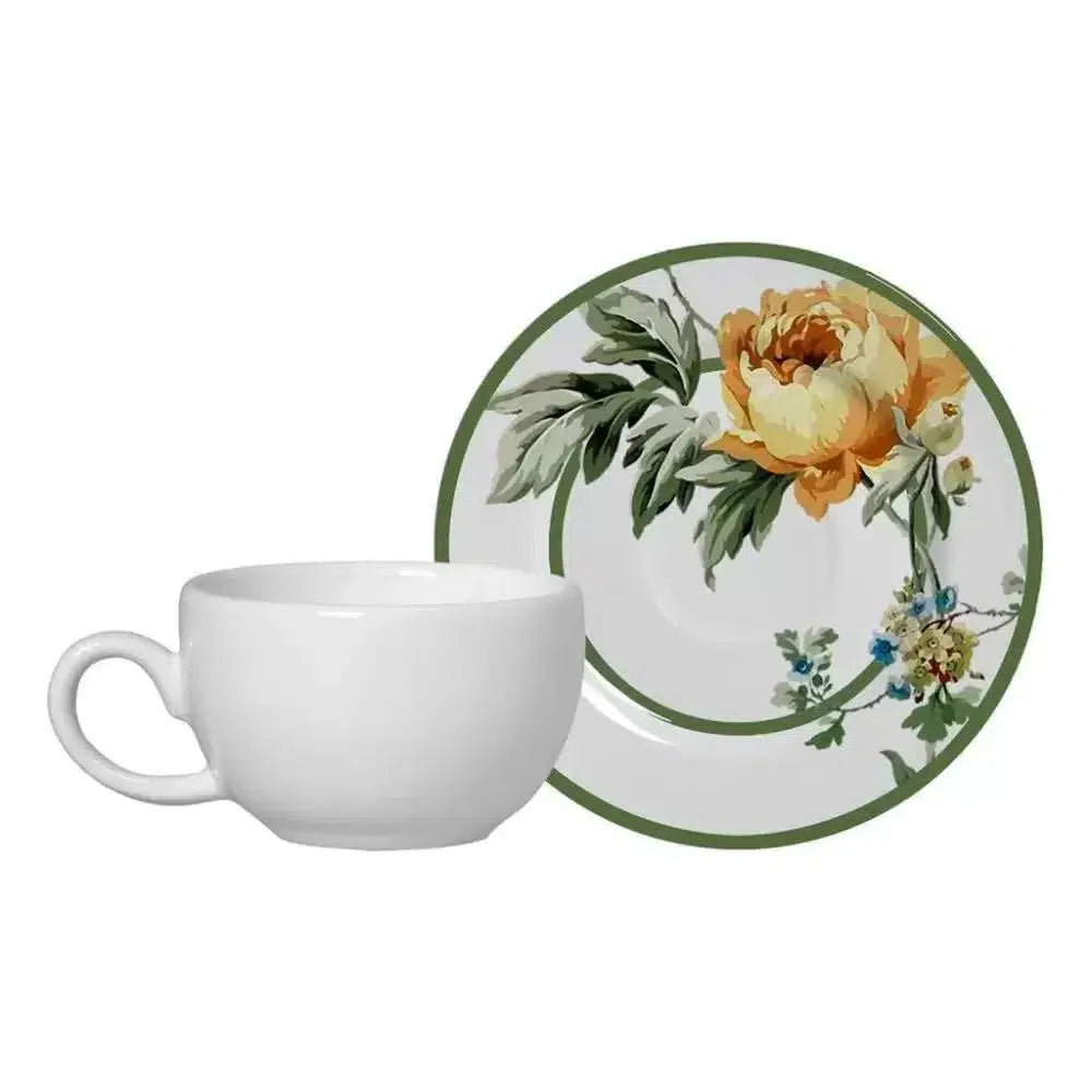 Jogo 6 Xícaras de Café com Pires Cerâmica Marsélha 80ml Alleanza