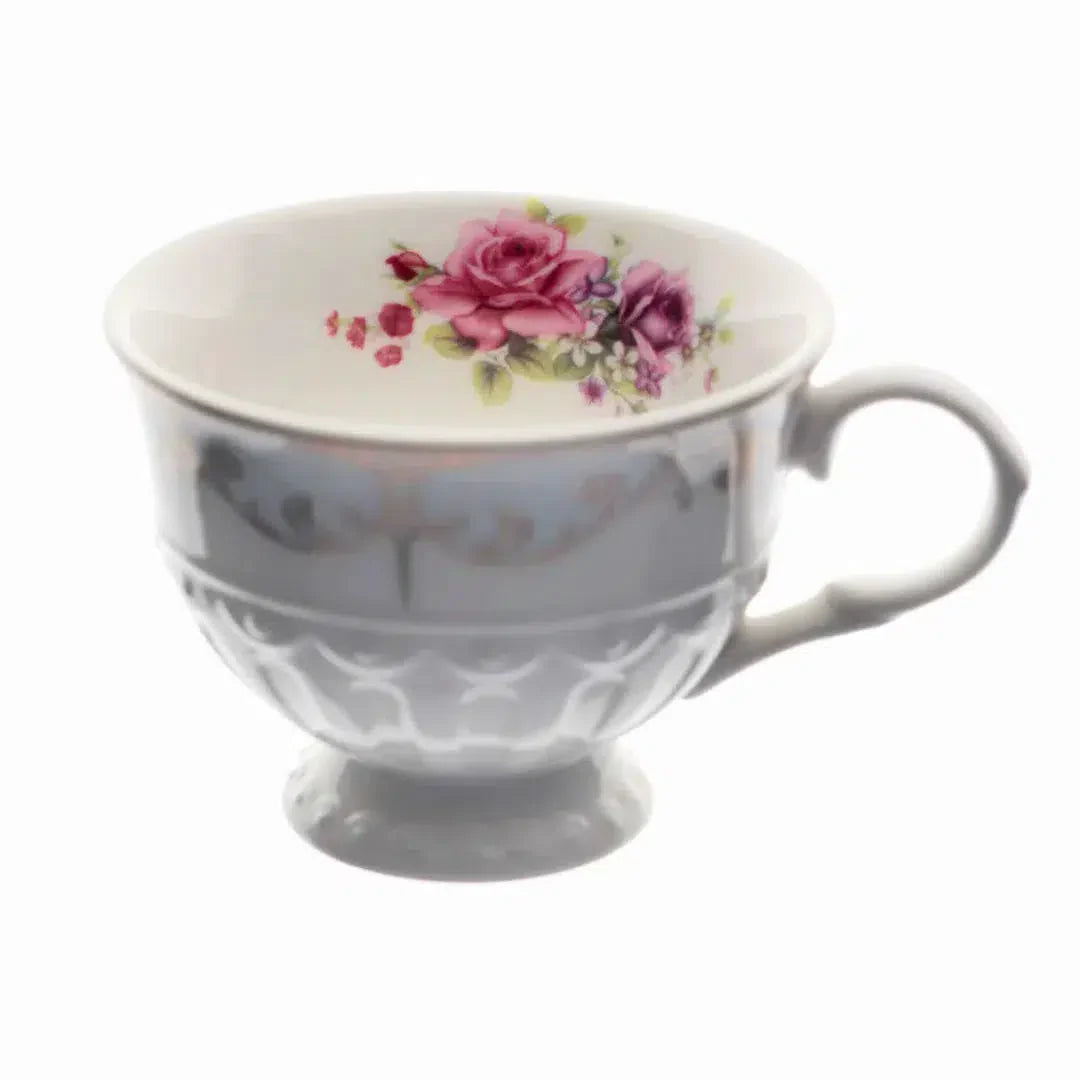 Jogo 6 Xícaras de Café com Pires New Bone China Mon Cheri 80ml L'Hermitage