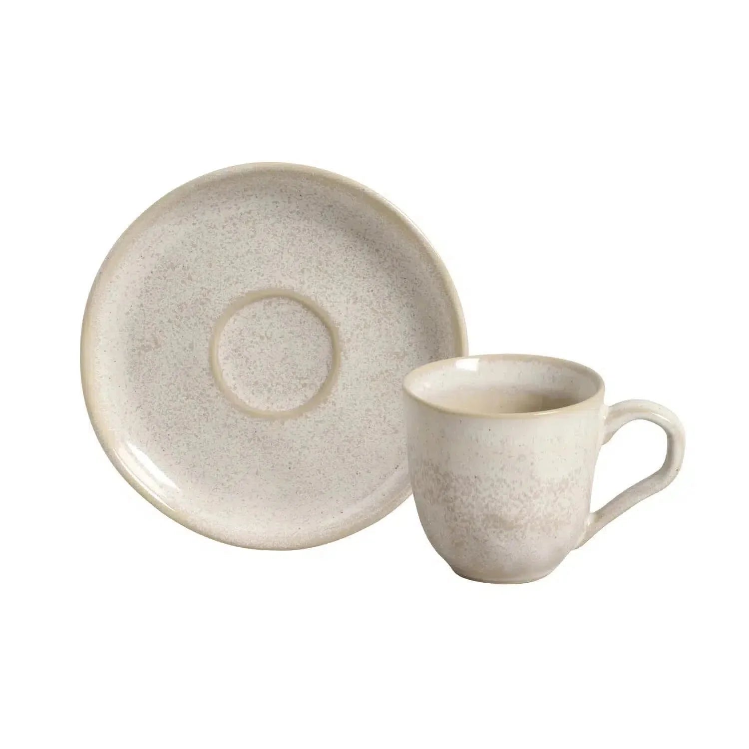 Jogo 6 Xícaras de Café com Pires Stoneware Bio Latte 120ml Porto Brasil