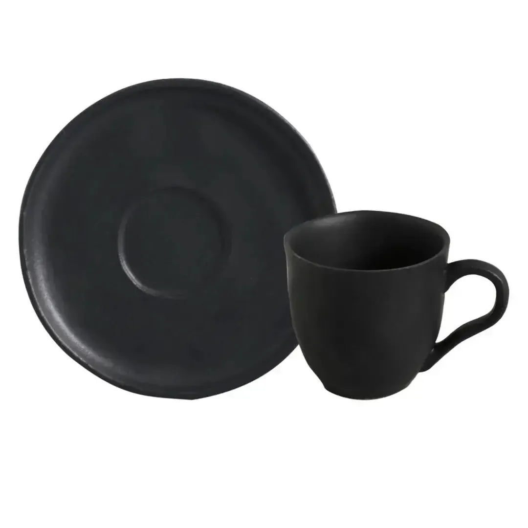 Jogo 6 Xícaras de Chá Stoneware Bio Preto Matte 170ml Porto Brasil