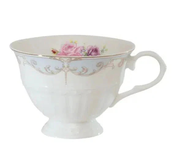 Jogo 6 Xícaras de Chá com Pires New Bone China Mon Cheri 220ml L'Hermitage