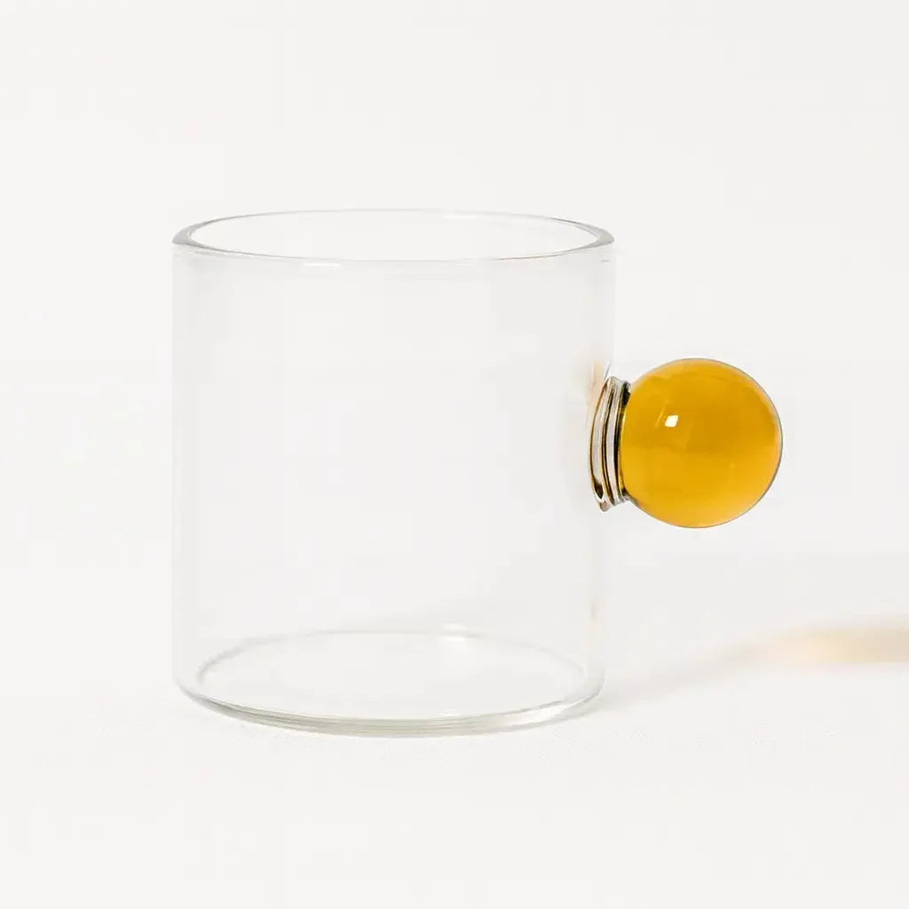 Jogo de 6 Xícaras de Café Vidro Linha Sintonia Amarelo 100ml