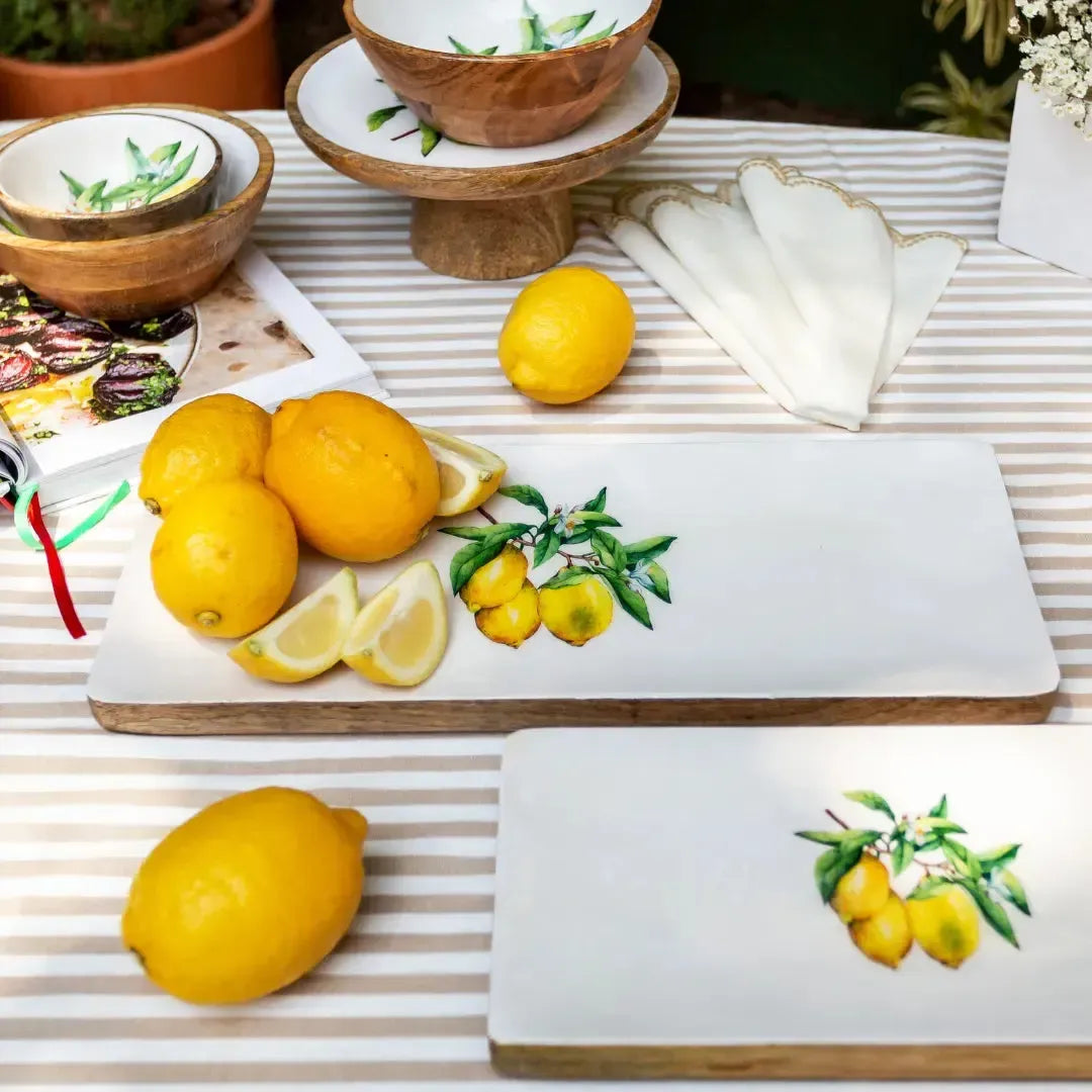 Bandeja Grande Retangular Madeira Toscana Bahali 41cm