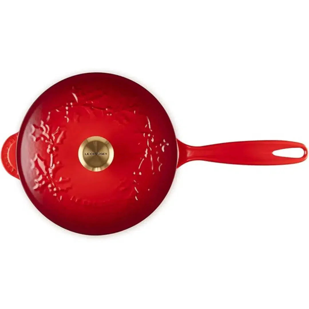 Panela Le Creuset Sautese Vermelha com Pegador Dourado 21cm 2L Holly Collection