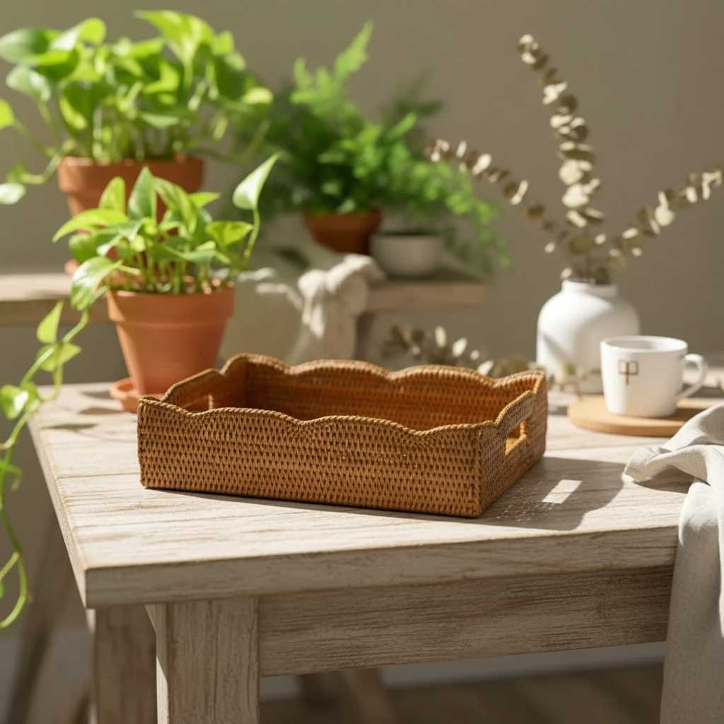 Bandeja em Rattan Bahali 40x30x9,5cm