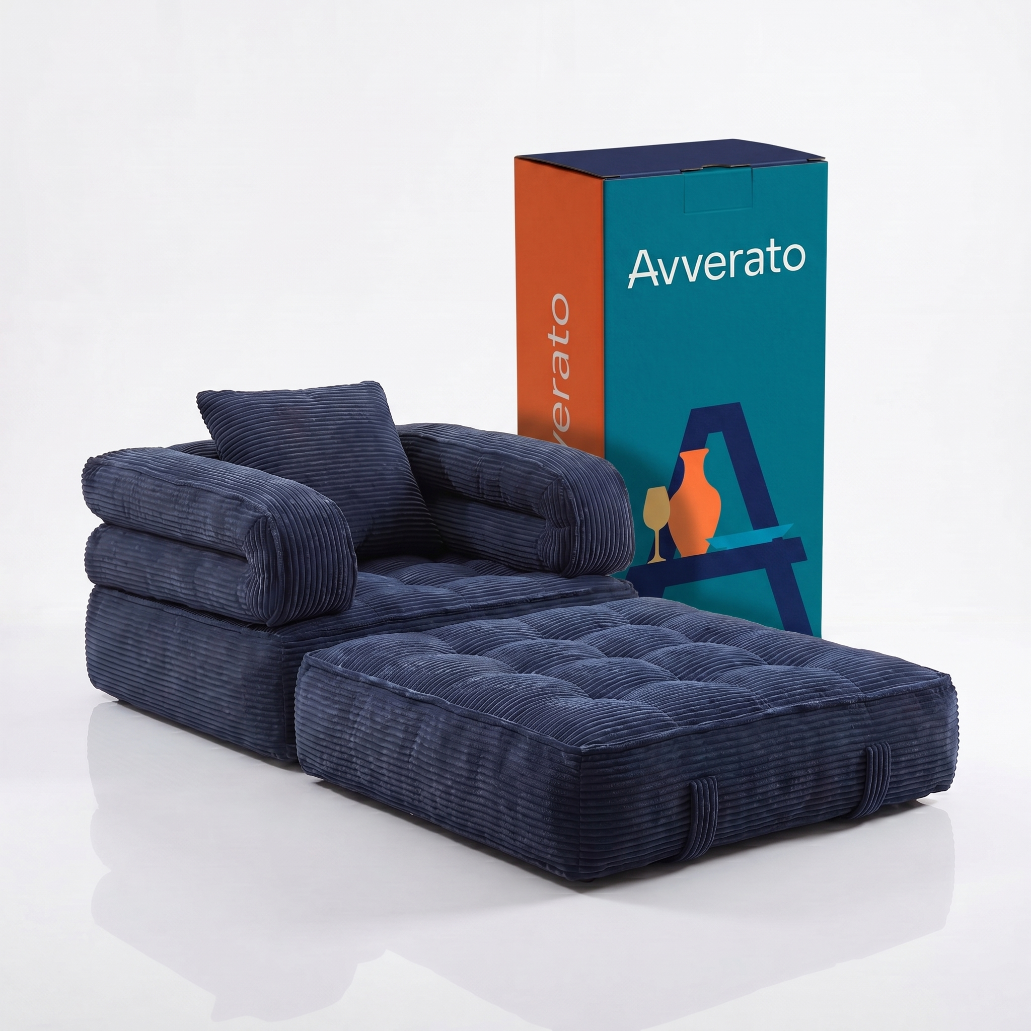 Poltrona-Cama Avverato Nuvem em Cotelê
